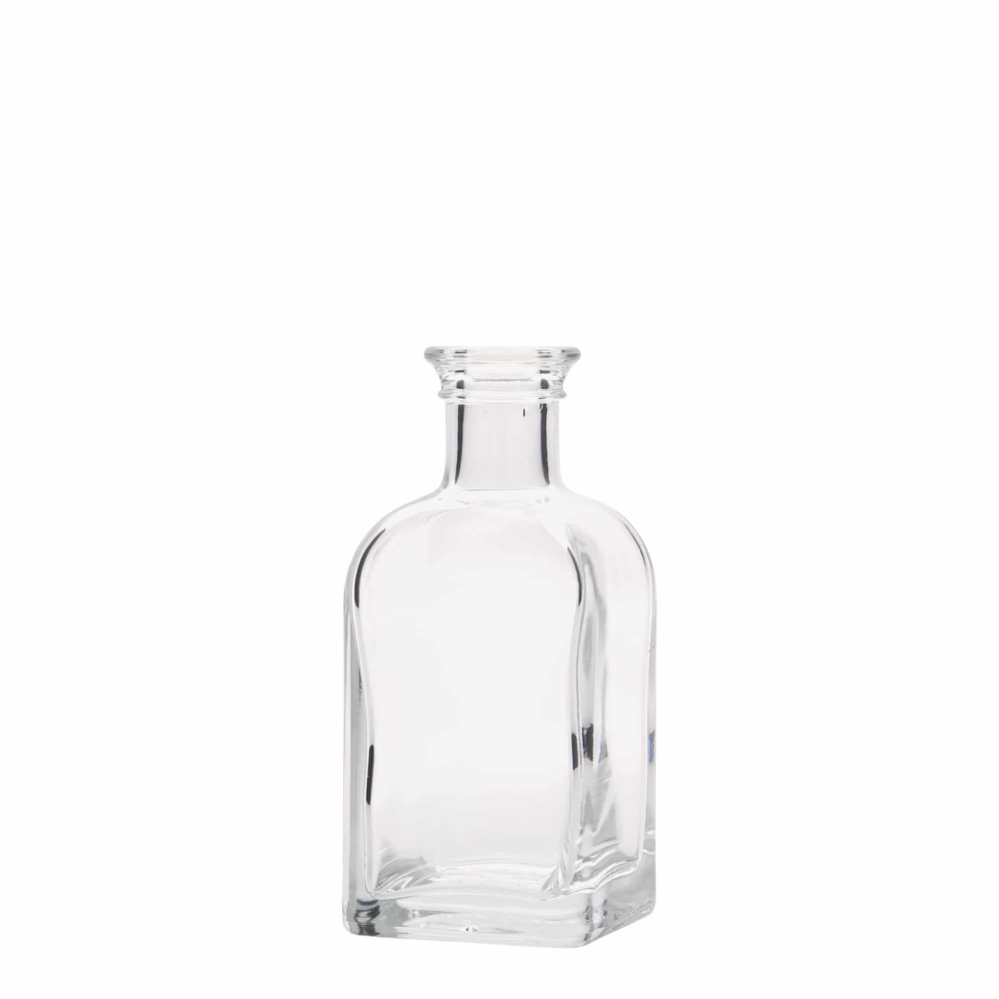 100 ml glazen fles Apotheker Carré, vierkant, opening: kurk