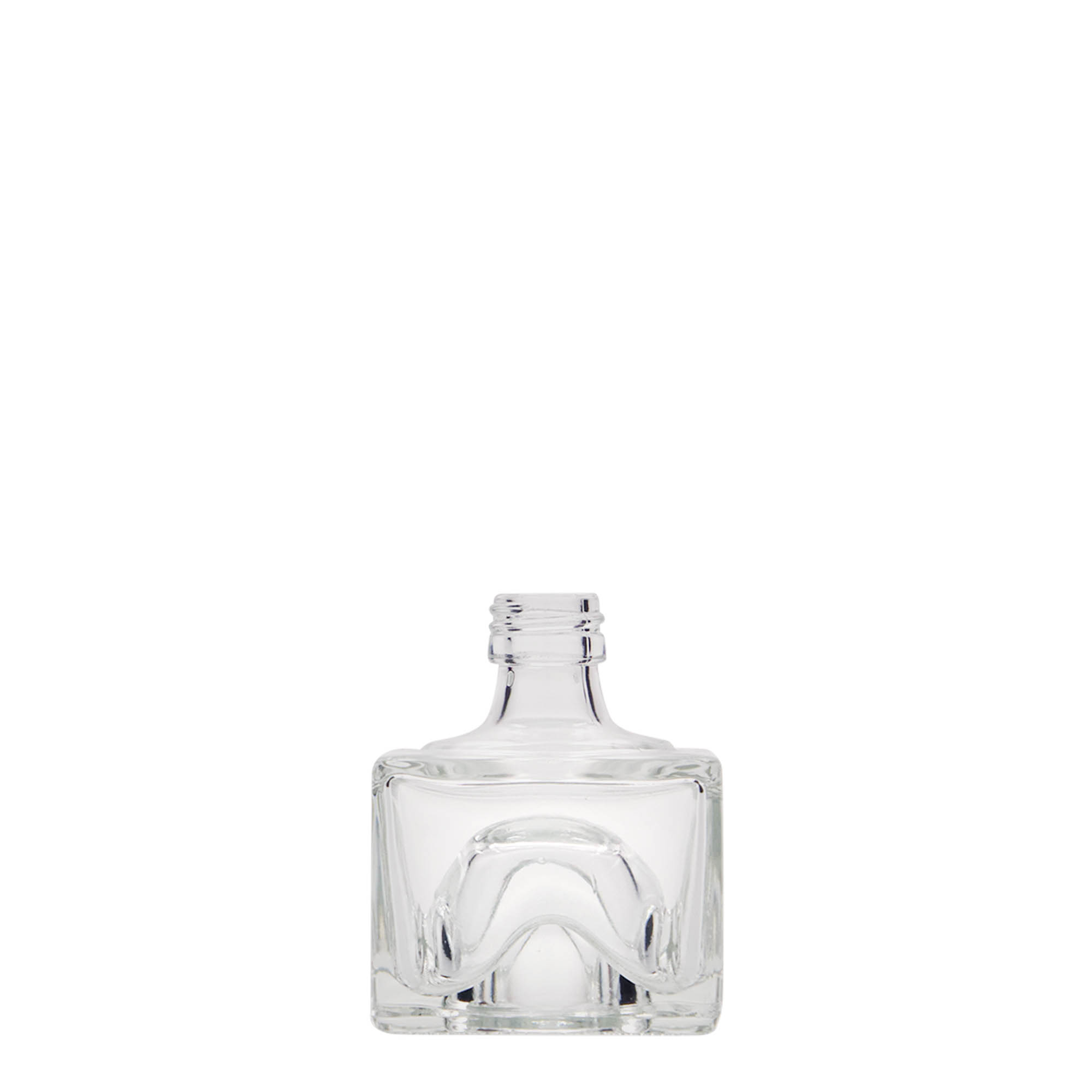 40 ml glazen fles 'Cocolores', vierkant, hals: PP 18 40 ml glazen fles 'Cocolores', vierkant, hals: PP 18