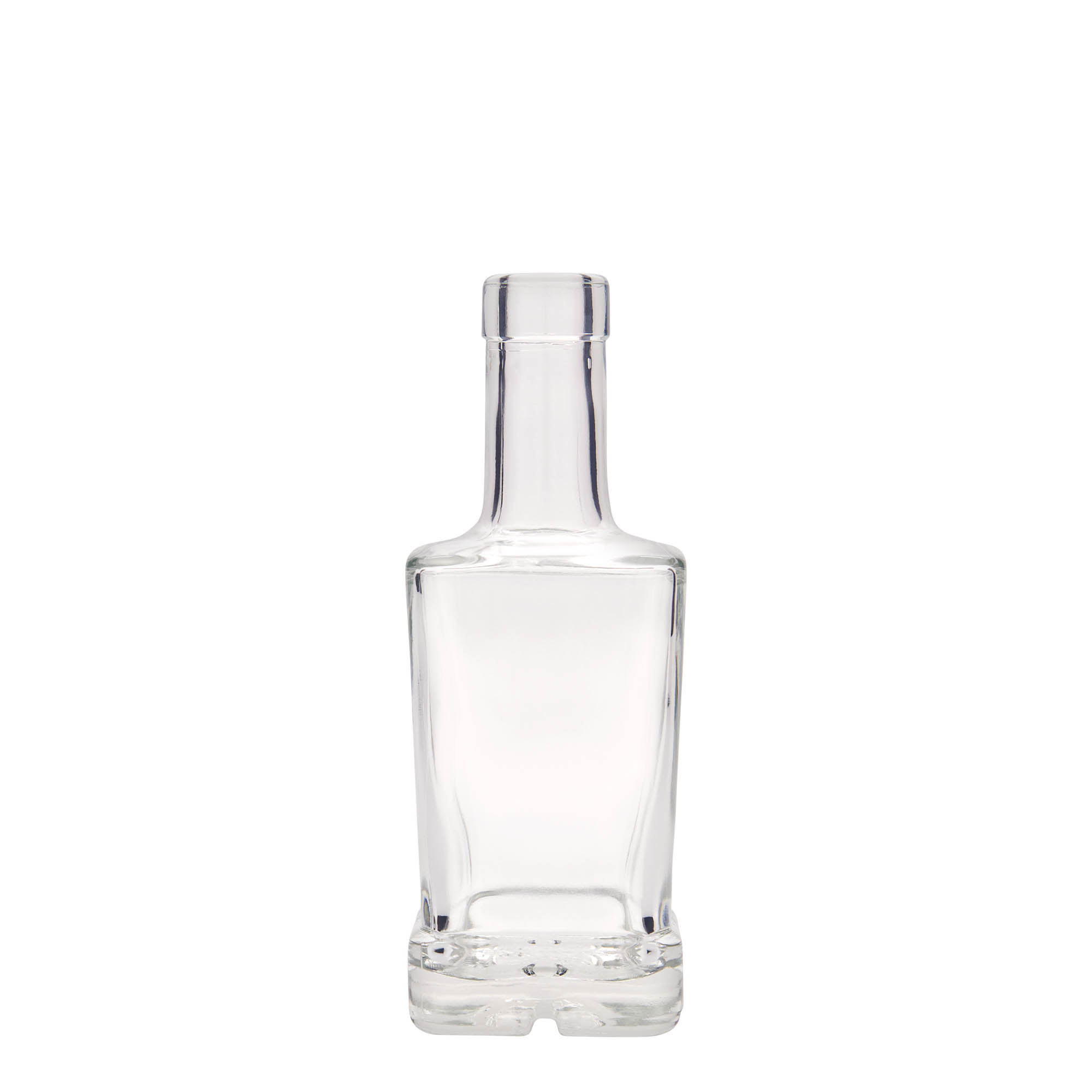 250 ml glazen fles 'Rene', vierkant, hals: kurk 250 ml glazen fles 'Rene', vierkant, hals: kurk