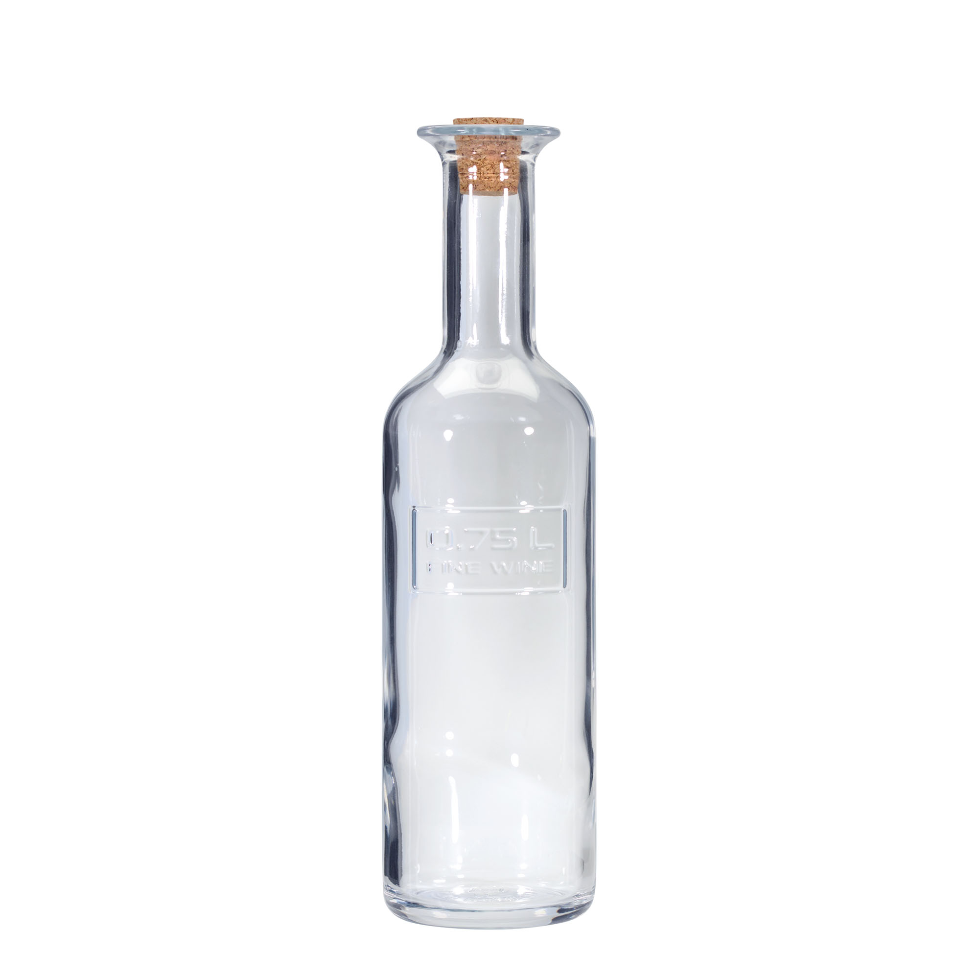 750 ml glazen fles 'Optima Fine Wine', hals: kurk 750 ml glazen fles 'Optima Fine Wine', hals: kurk