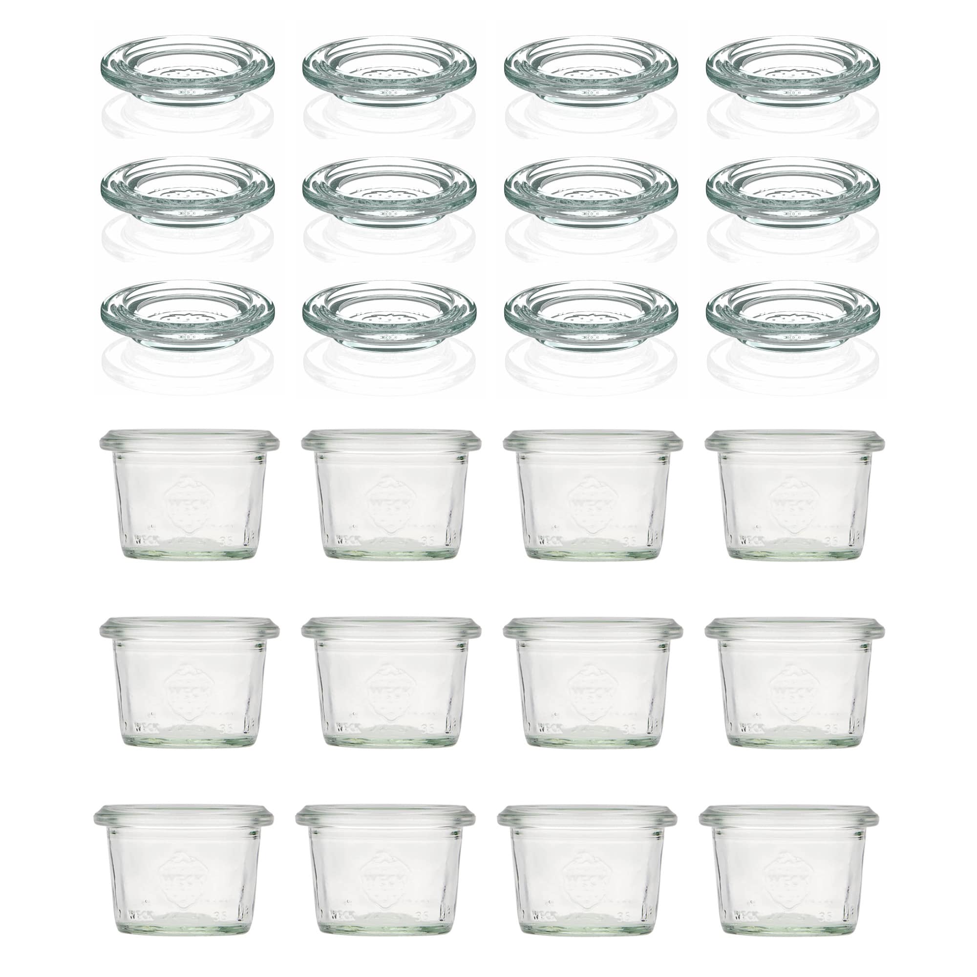 12x 35 ml WECK-stortglas met glazen deksel RR 40