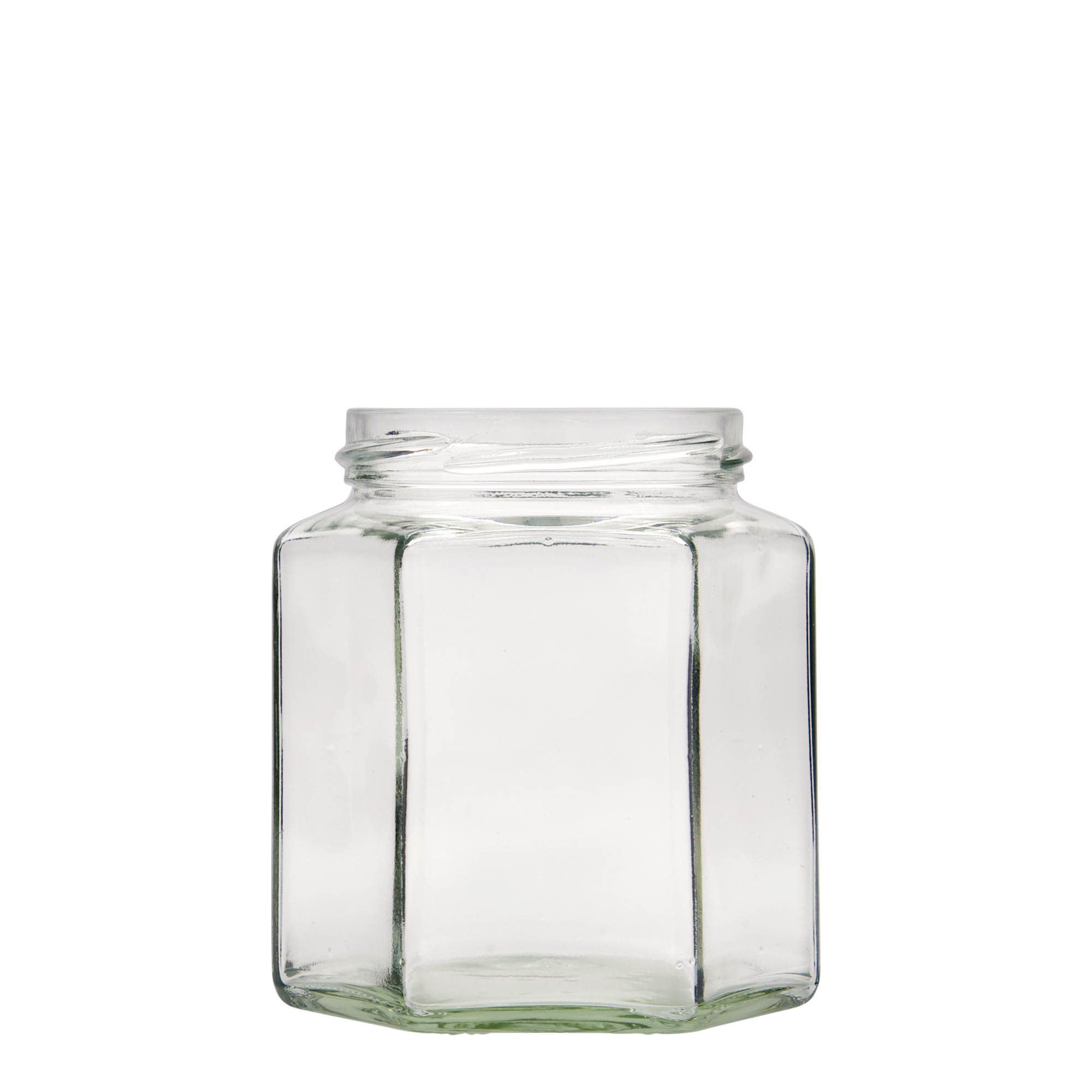 390 ml zeskantglas, opening: twist-off (TO 70) 390 ml zeskantglas, opening: twist-off (TO 70)