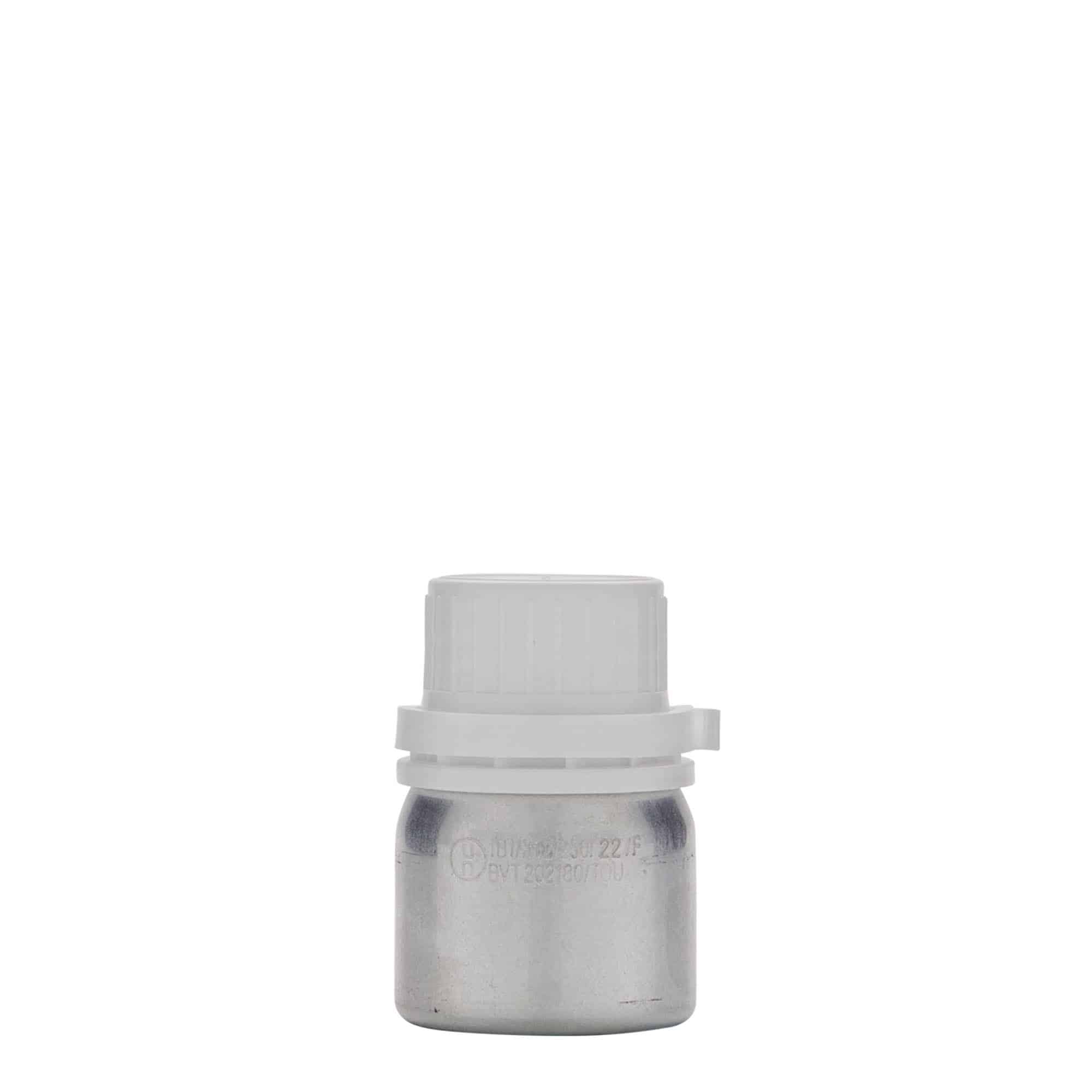 Aluminium fles, 50 ml, metaal, zilver, monding: DIN 32