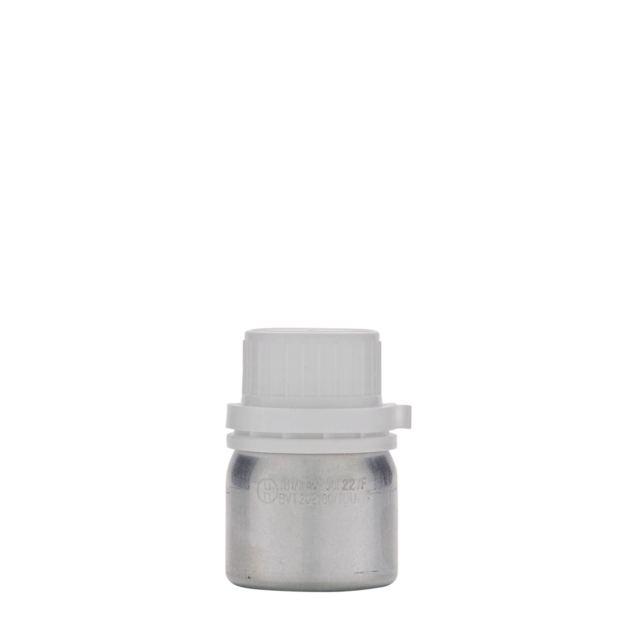 50 ml aluminiumfles, metaal, zilver, opening: DIN 32