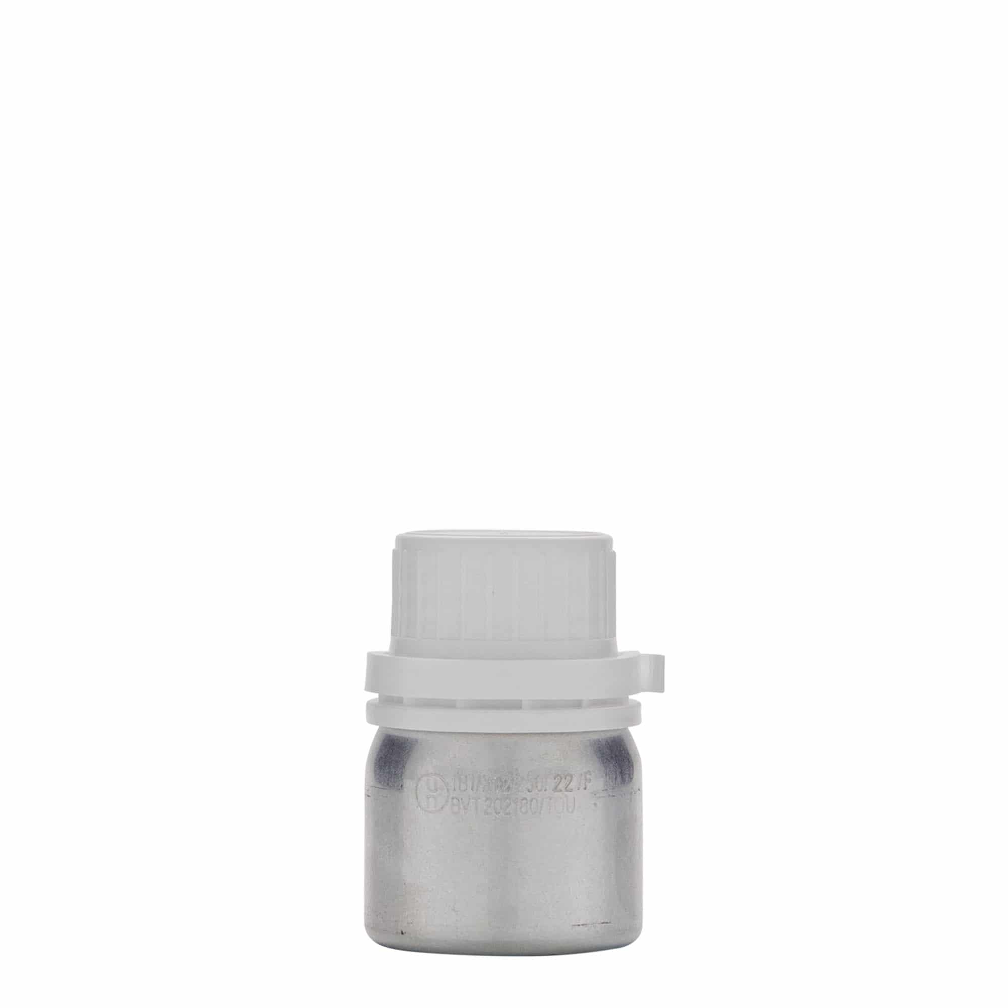 50 ml aluminiumfles, metaal, zilver, opening: DIN 32