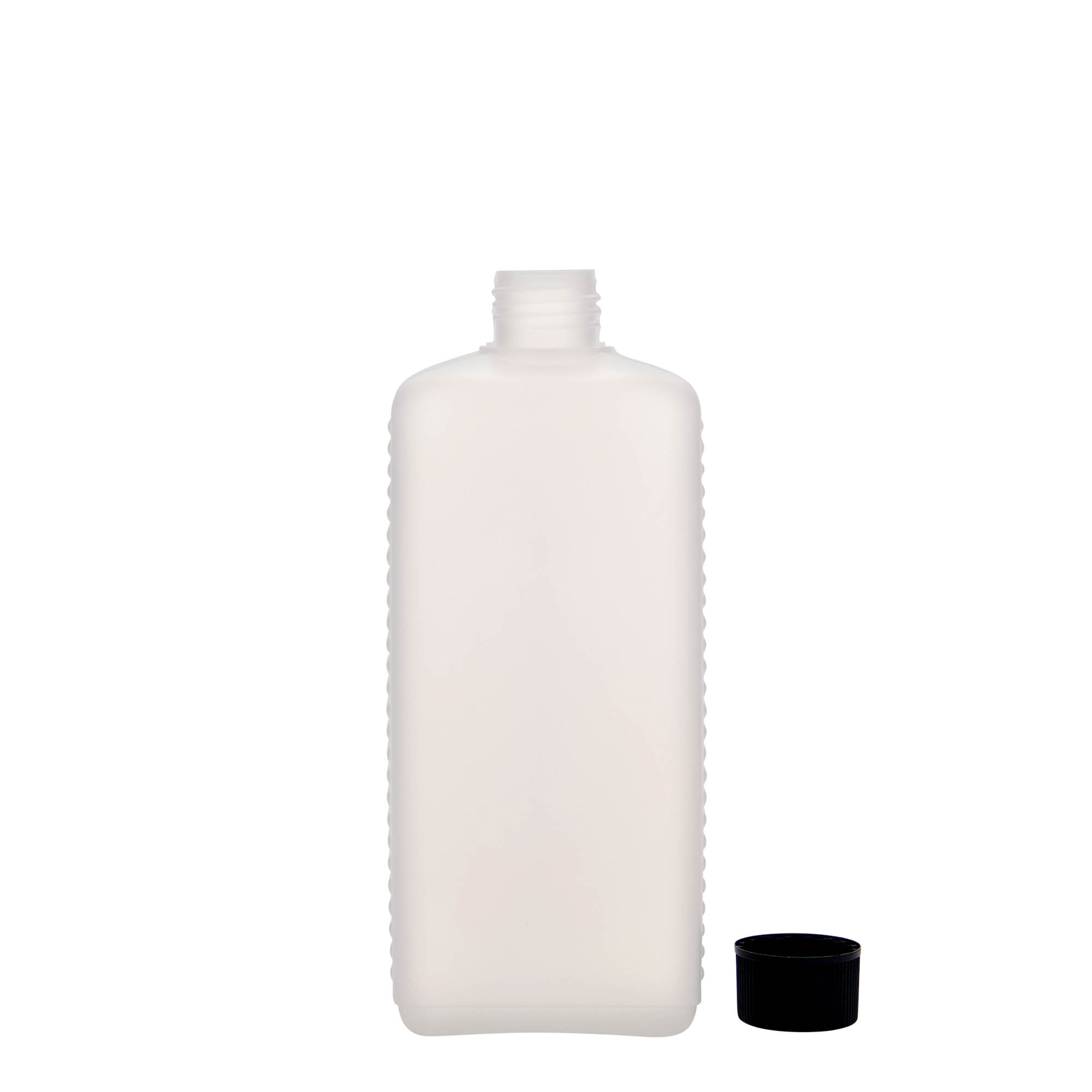 500 ml kanisterfles, rechthoekig, HDPE-kunststof, naturel, opening: DIN 25 EPE