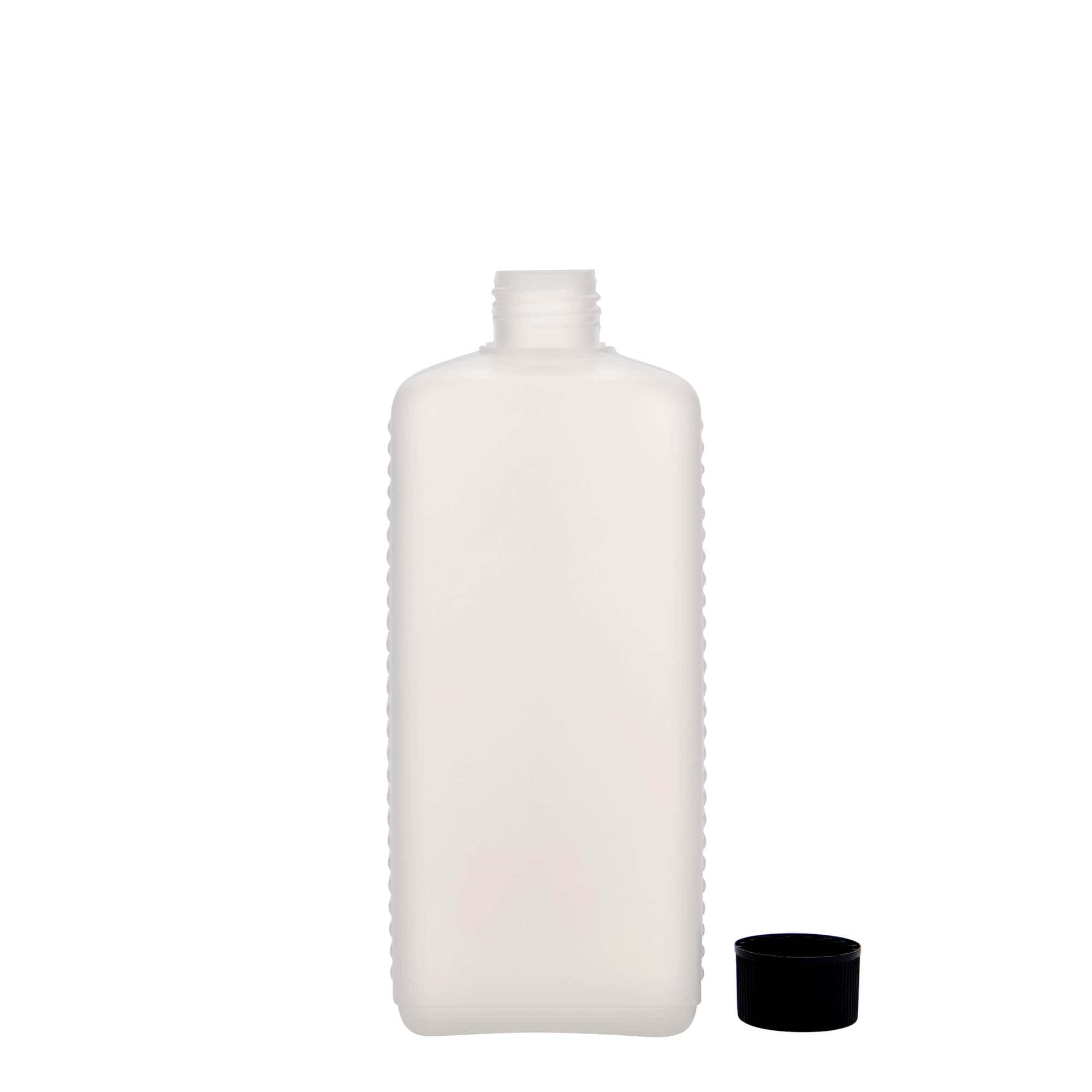 500 ml kanisterfles, rechthoekig, HDPE-kunststof, naturel, opening: DIN 25 EPE