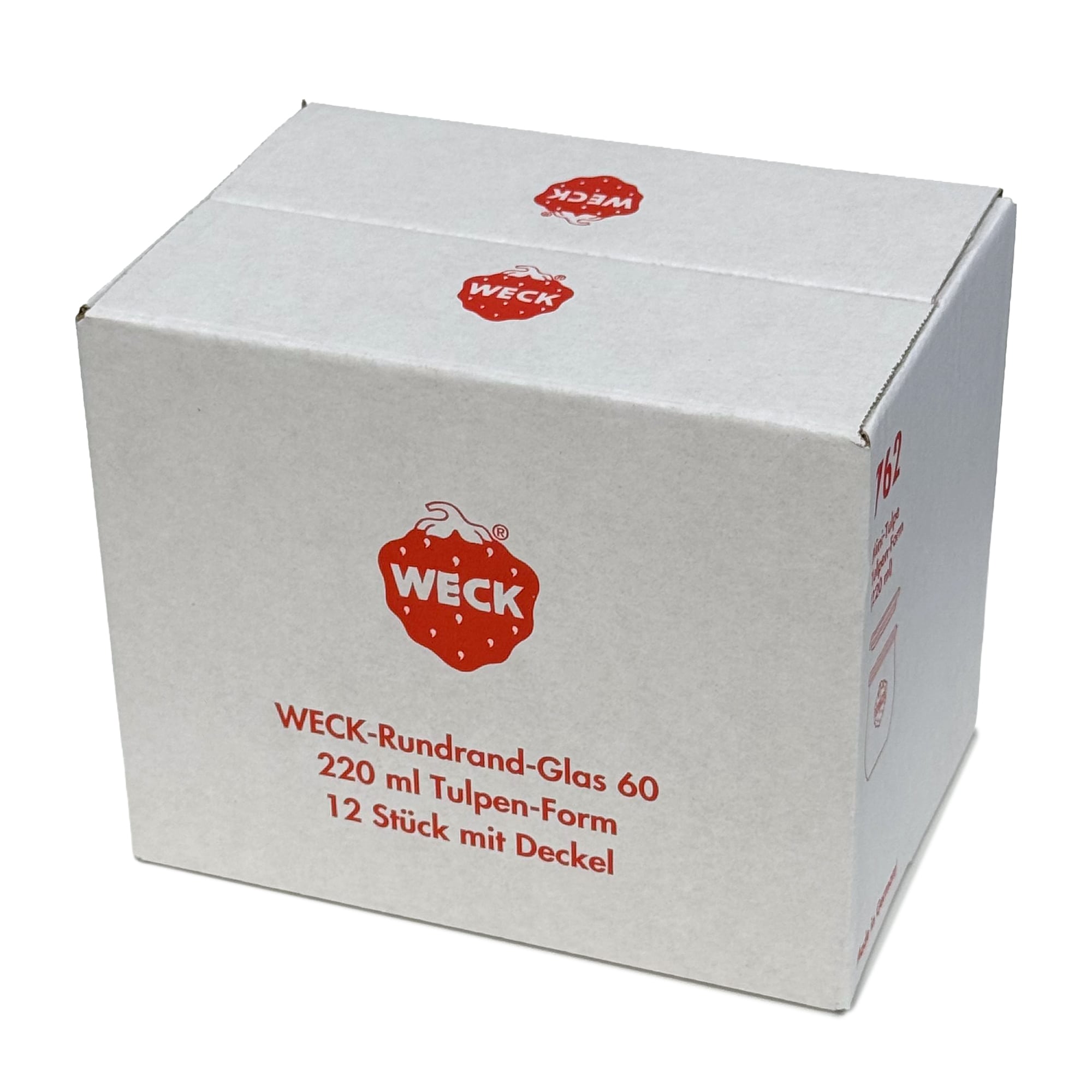 12x 220 ml WECK-tulpenpot met glazen deksel RR 60