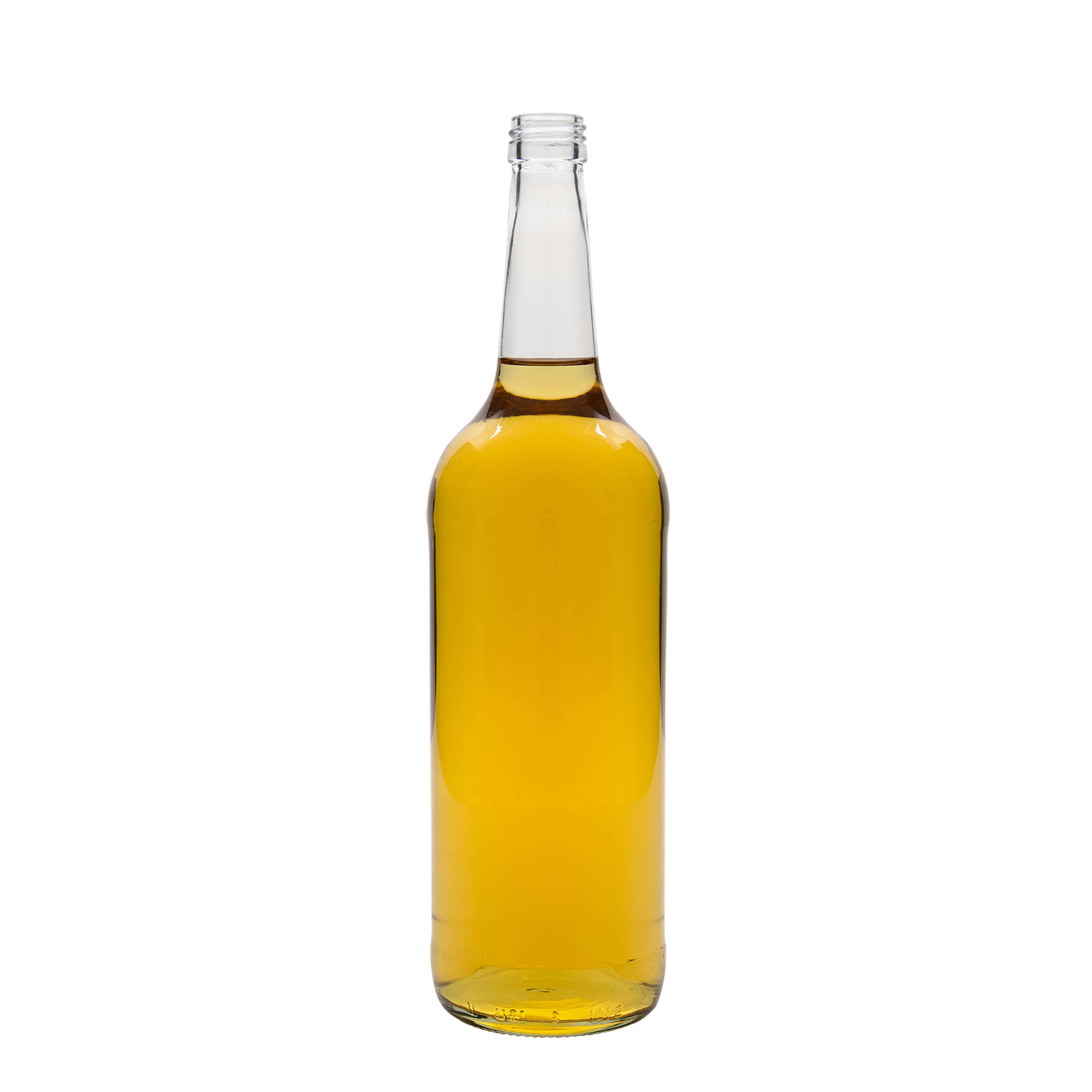 1.000 ml glazen fles met rechte hals, opening: PP 28 1.000 ml glazen fles met rechte hals, opening: PP 28
