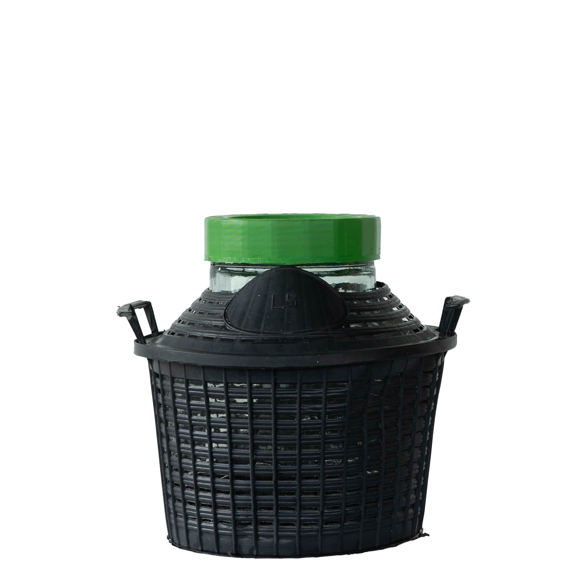 5 l ballonfles met brede hals, glas, opening: schroefdop 5 l ballonfles met brede hals, glas, opening: schroefdop
