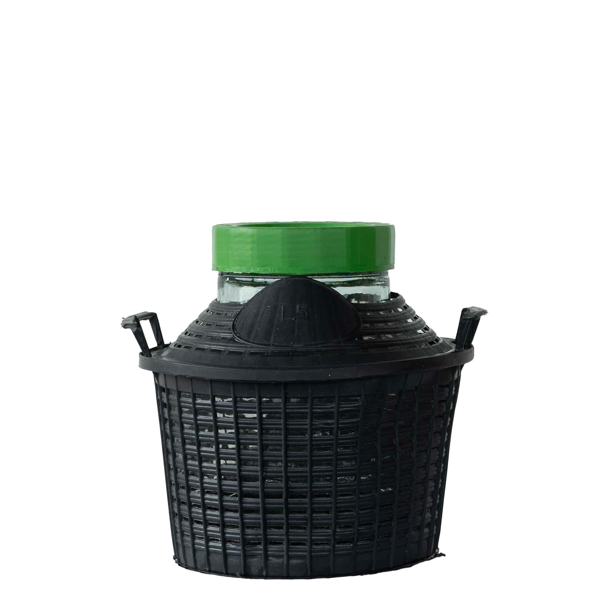 5 l ballonfles met brede hals, glas, opening: schroefdop