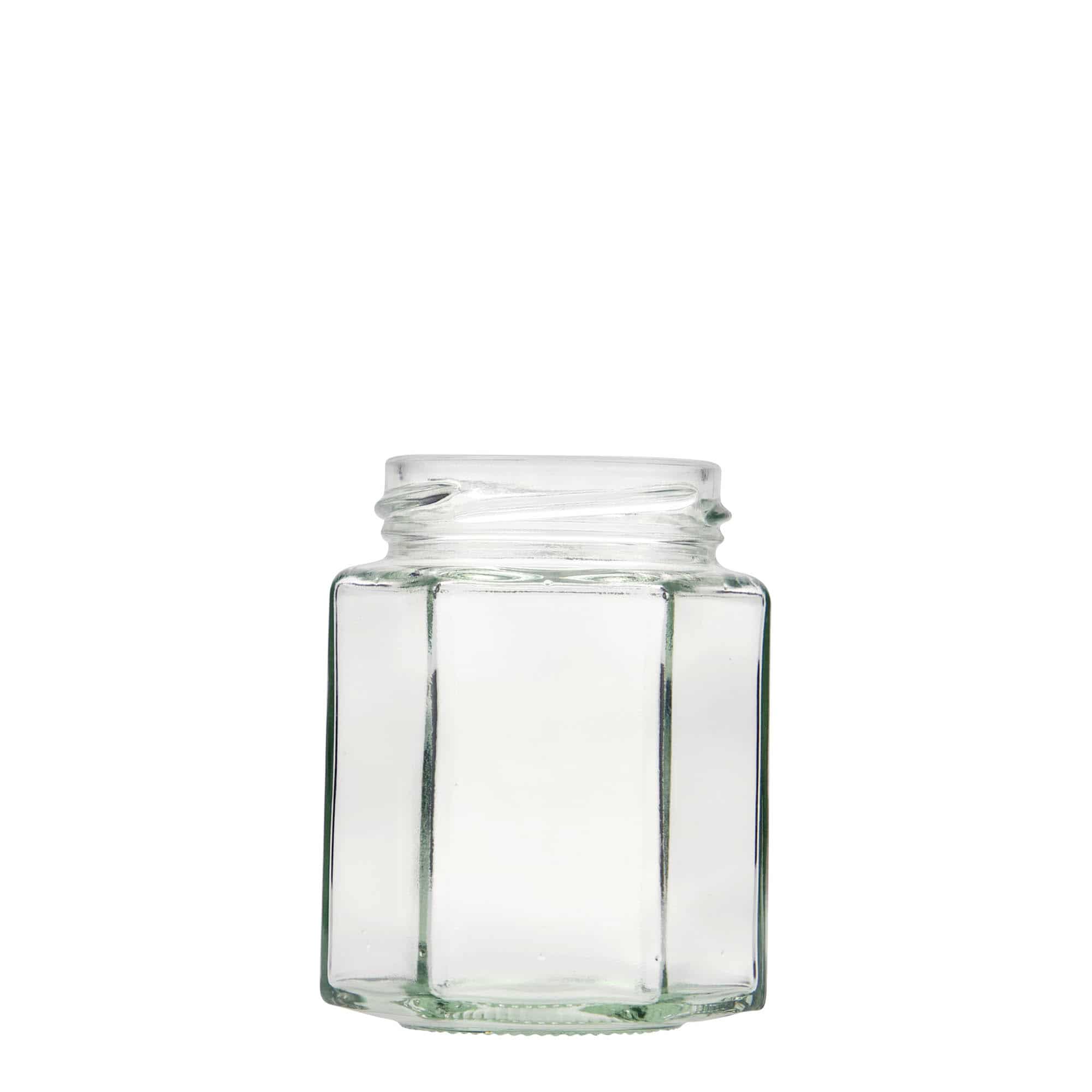 Hexagonale pot, 191 ml, monding: twist-off (TO 58) Hexagonale pot, 191 ml, monding: twist-off (TO 58)