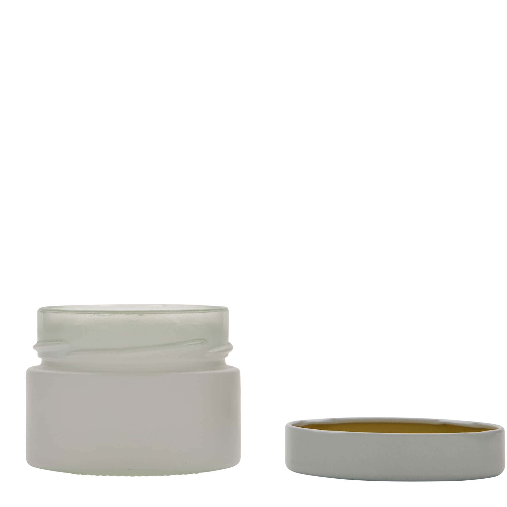 130 ml ronde glas 'Aurora', wit, opening: Deep-Twist-Off (DTO 66)