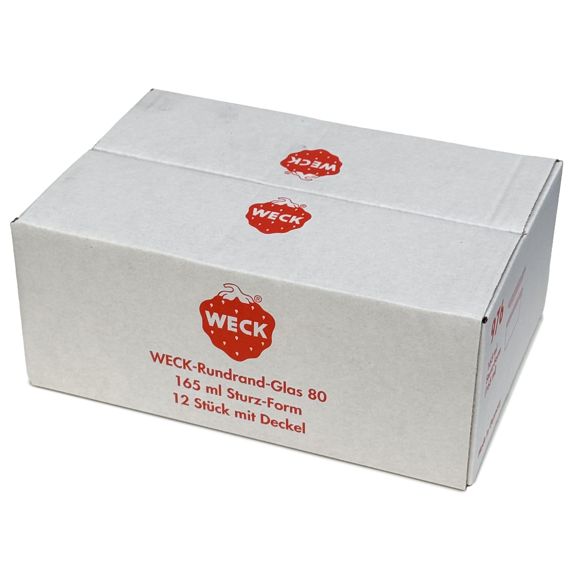 12x 165 ml WECK-stortglas met glazen deksel RR 80