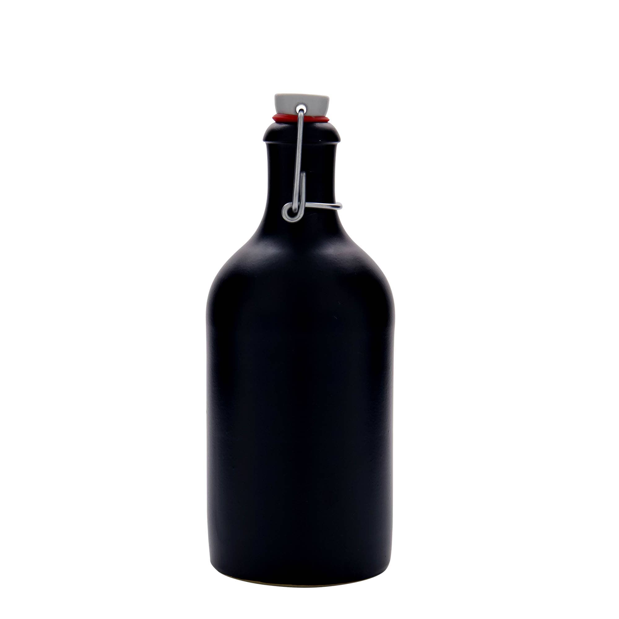 500 ml Tonkruik, steengoed, zwart, opening: beugelverschluss