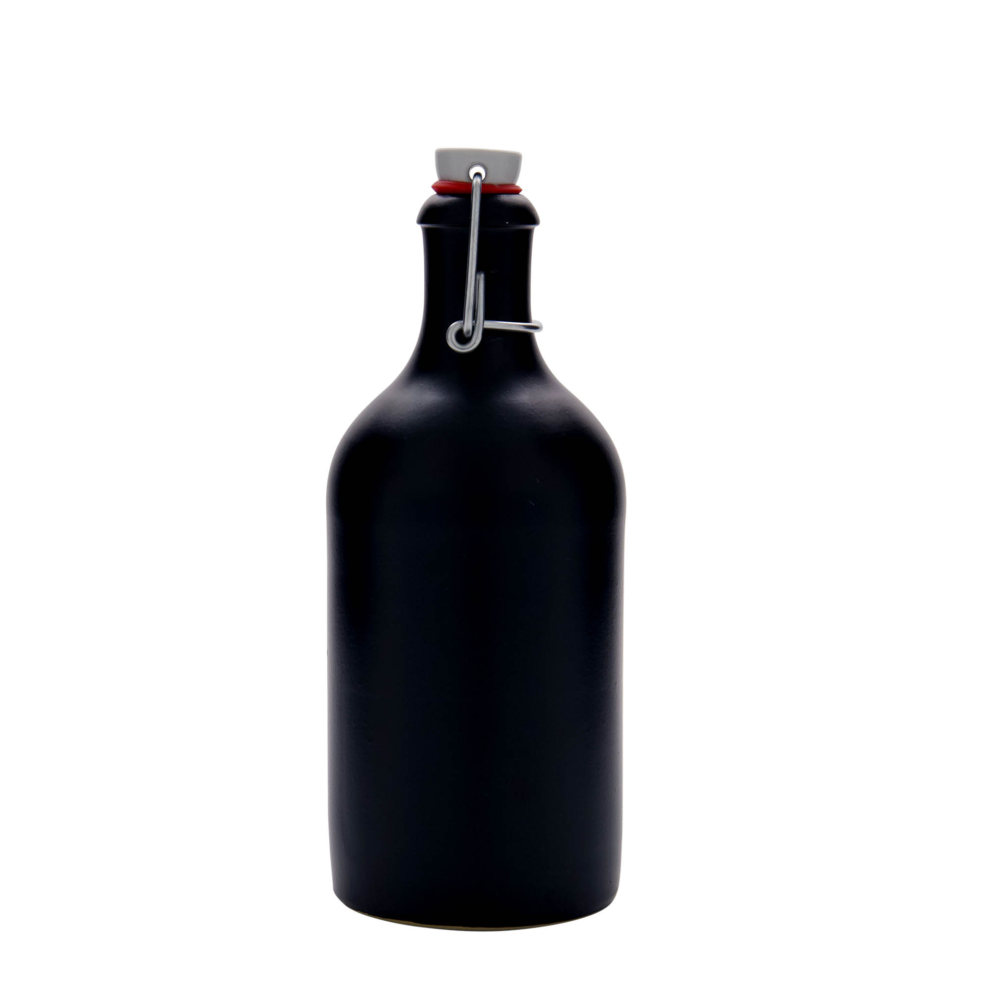 500 ml Tonkruik, steengoed, zwart, opening: beugelverschluss