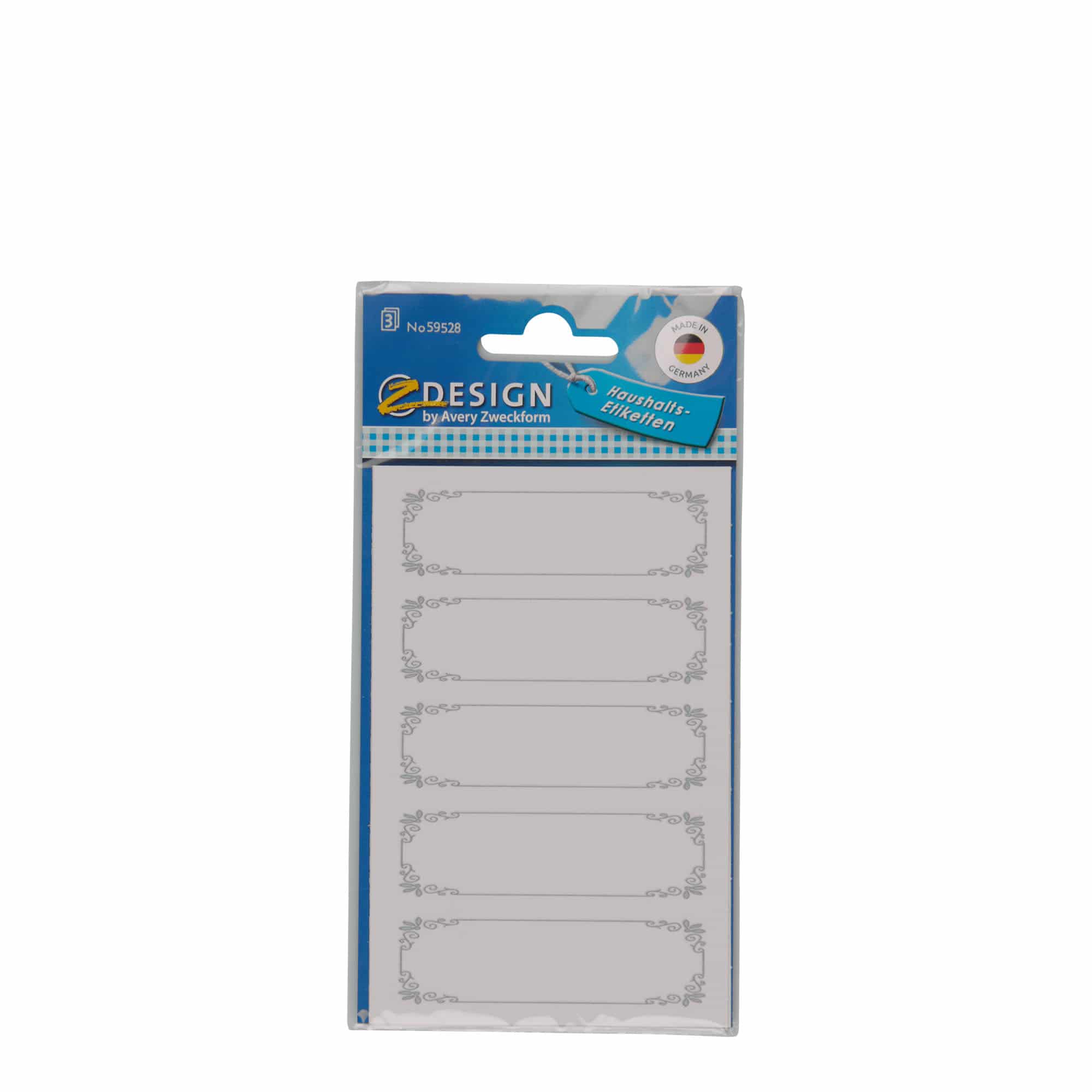 Zweckform etiketten 'Blauwe rand', rechthoekig, papier, wit-blauw