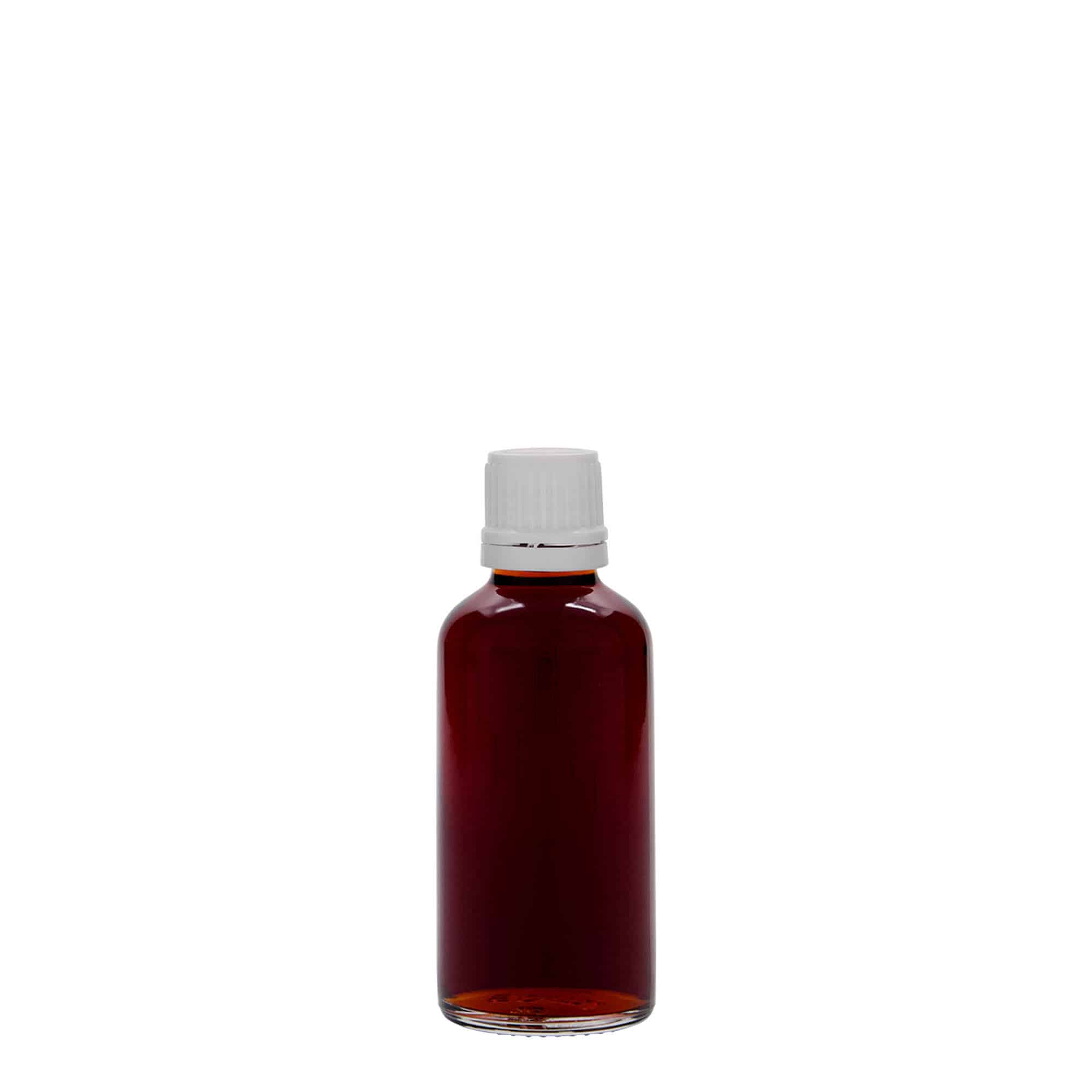 50 ml medicijnfles, glas, opening: DIN 18