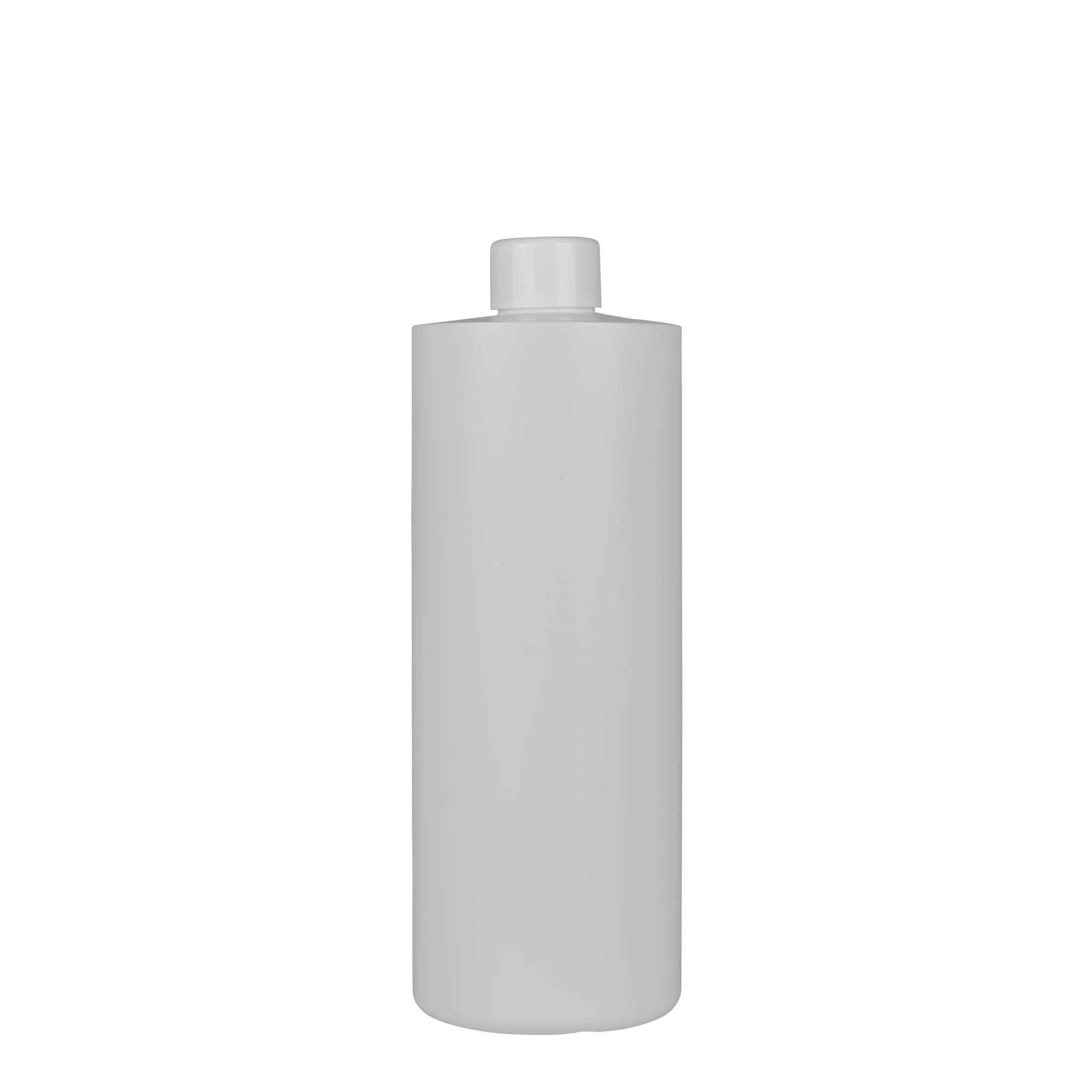 500 ml kunststoffles 'Pipe', groen HDPE, wit, mondstuk: 24/410