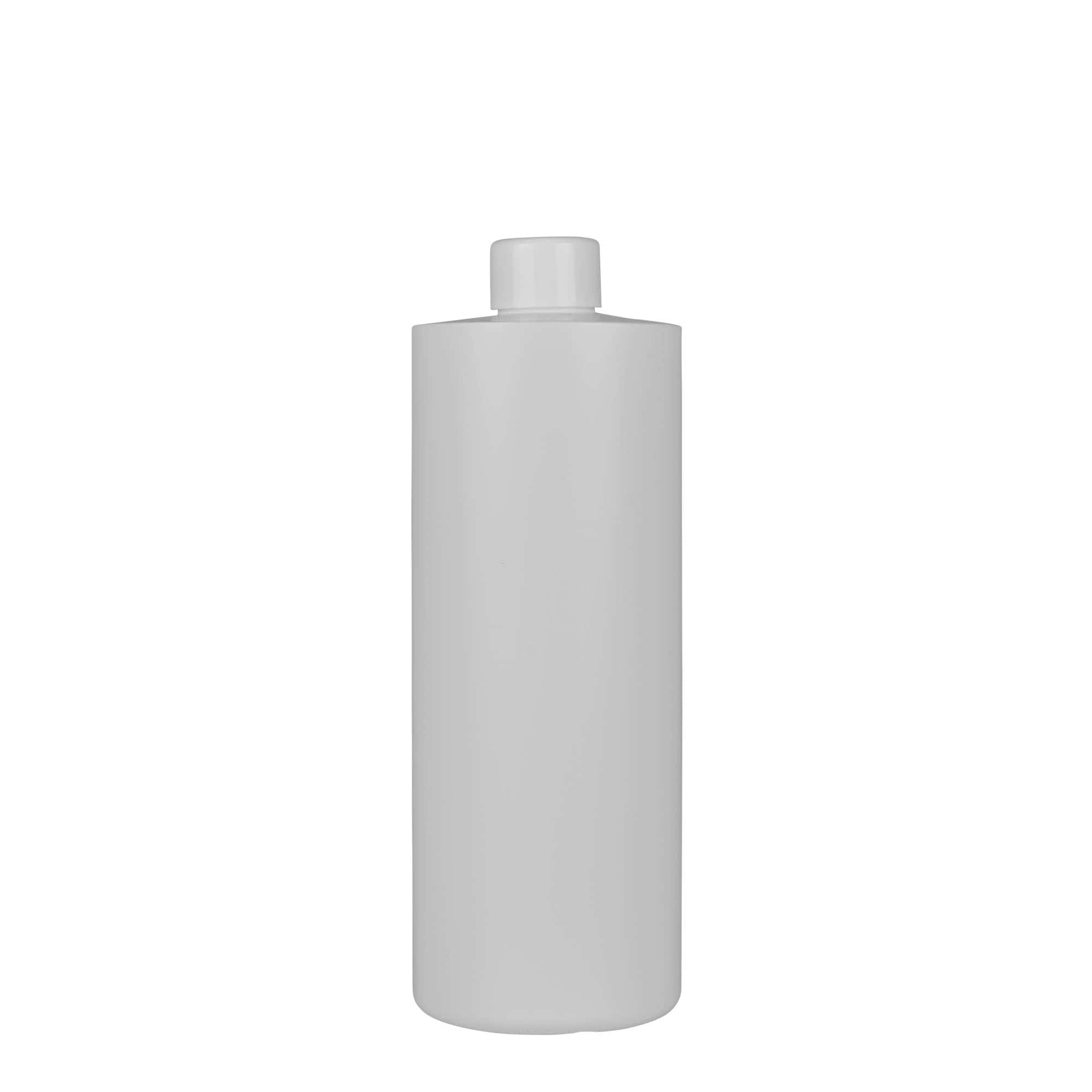 500 ml kunststoffles 'Pipe', groen HDPE, wit, mondstuk: 24/410