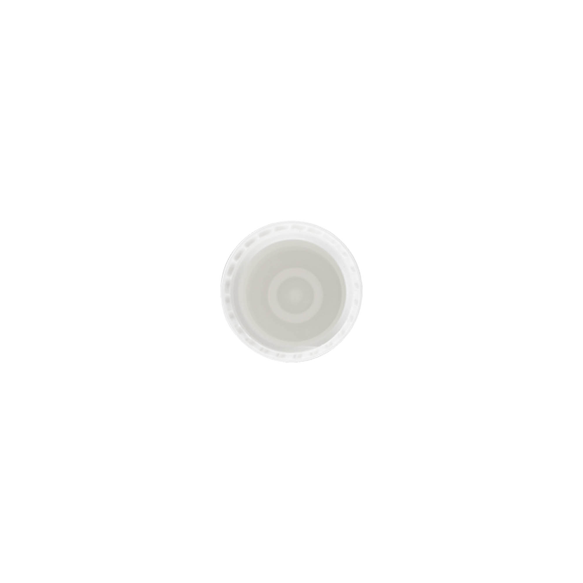 Dop voor 10 ml roll-on fles, PP-kunststof, wit, voor opening: schroefdop Dop voor 10 ml roll-on fles, PP-kunststof, wit, voor opening: schroefdop