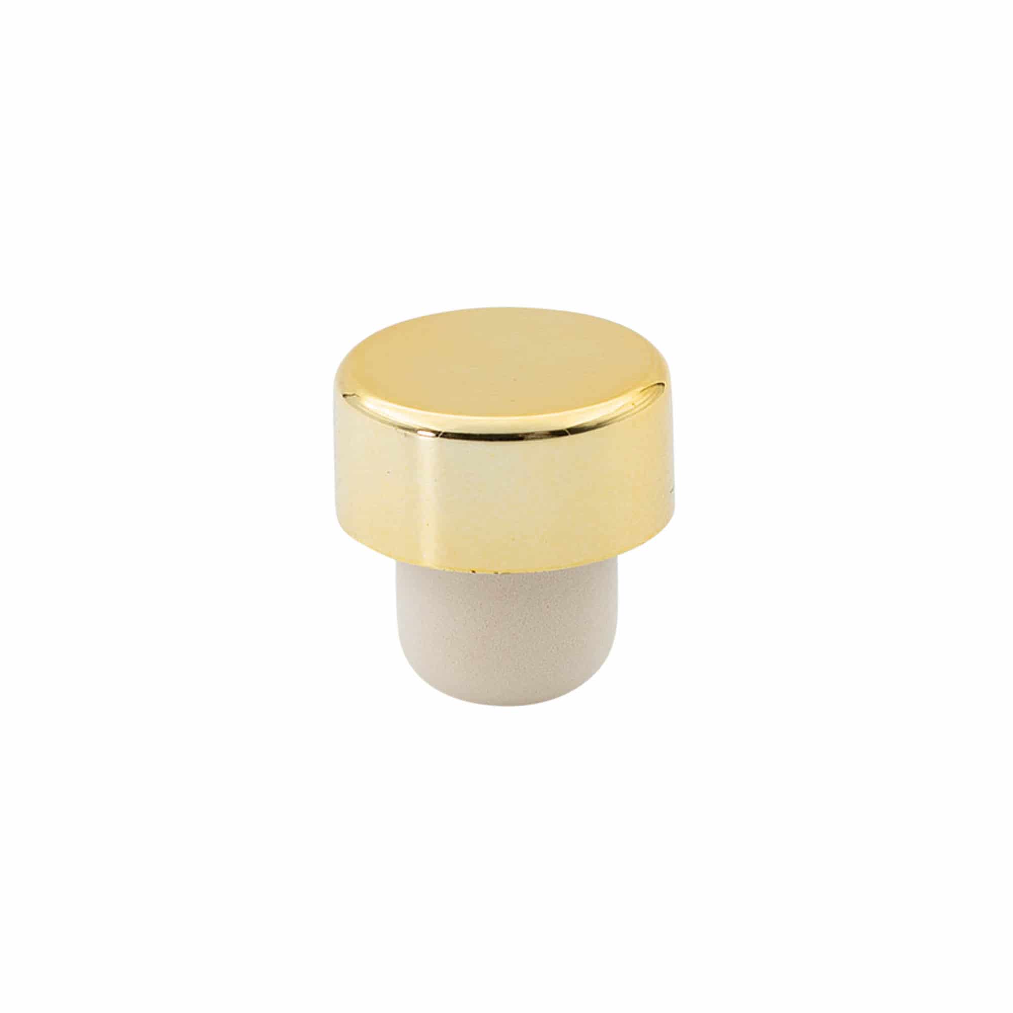 Dopkurk, 19 mm, kunststof, goud, voor monding: kurk Dopkurk, 19 mm, kunststof, goud, voor monding: kurk