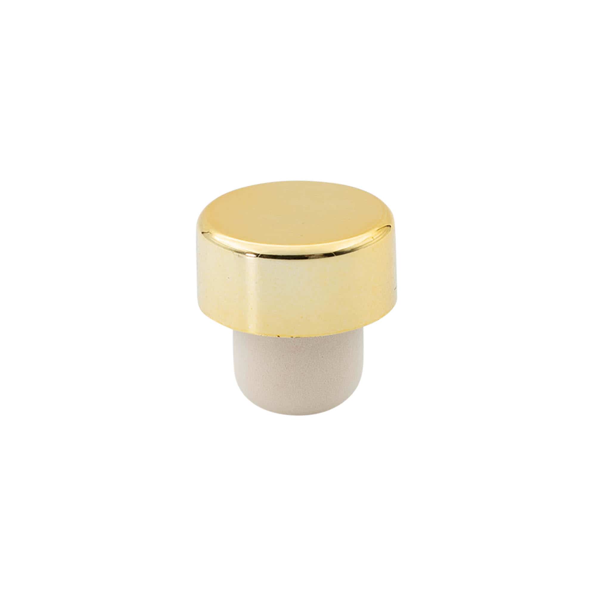 Handkurk 19 mm, kunststof, goudkleurig, voor monding: kurk