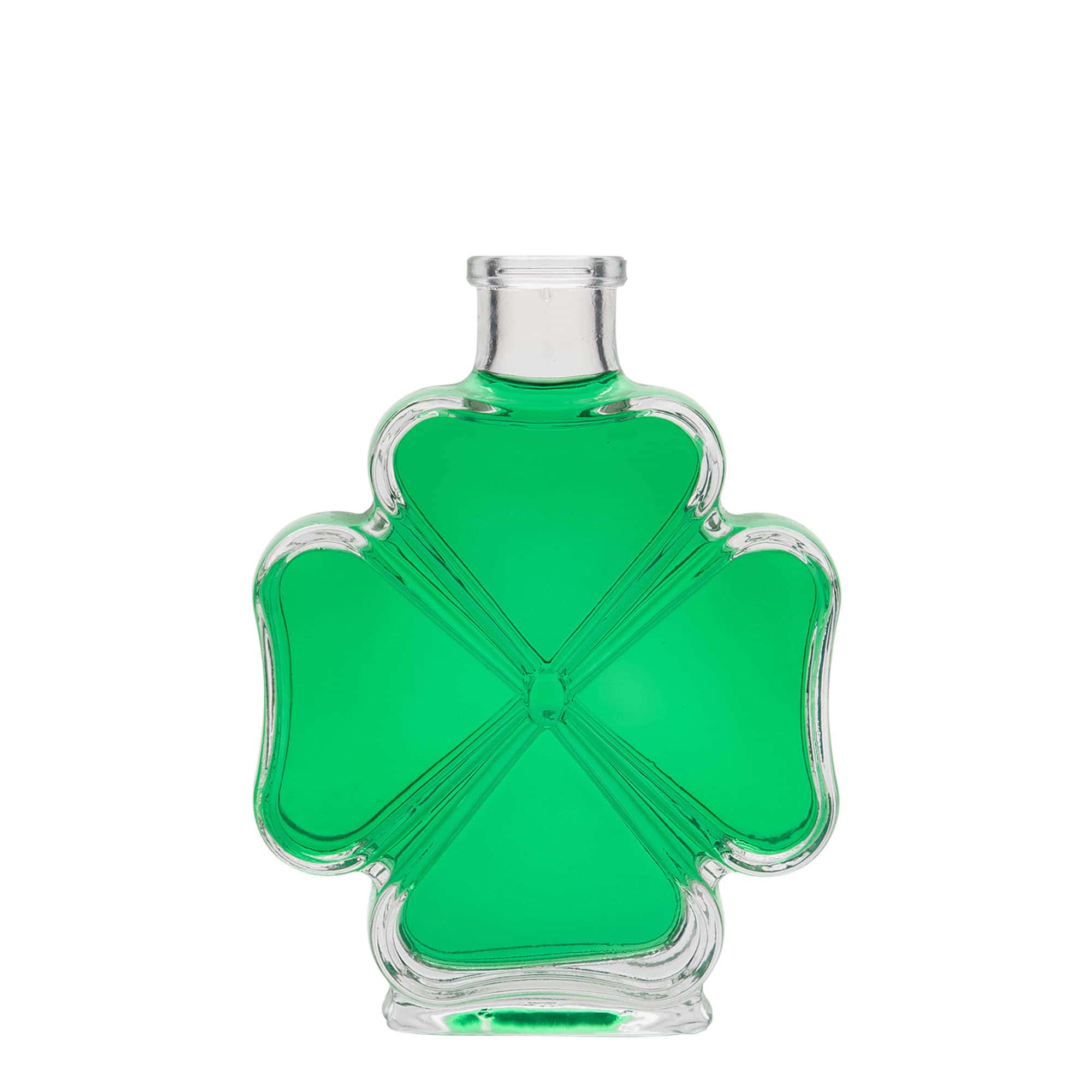 200 ml glazen fles 'klavertjevier', hals: kurk 200 ml glazen fles 'klavertjevier', hals: kurk