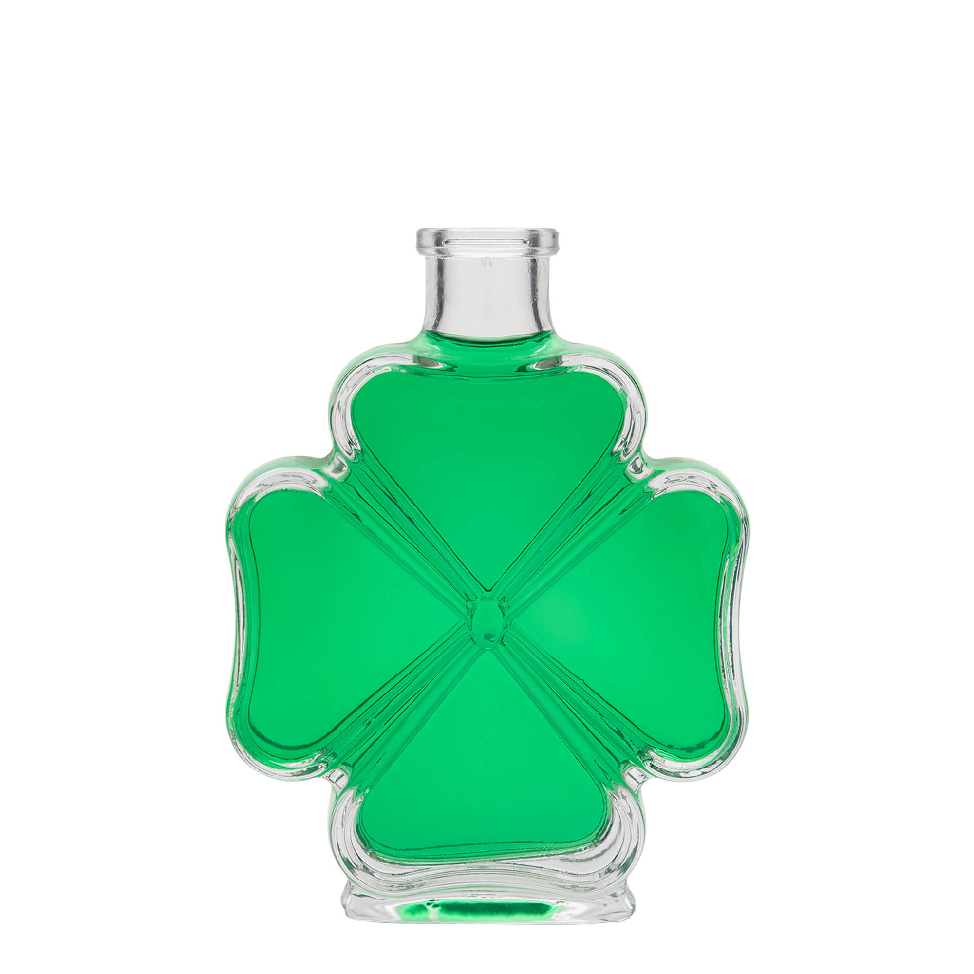 200 ml glazen fles 'klavertjevier', hals: kurk 200 ml glazen fles 'klavertjevier', hals: kurk