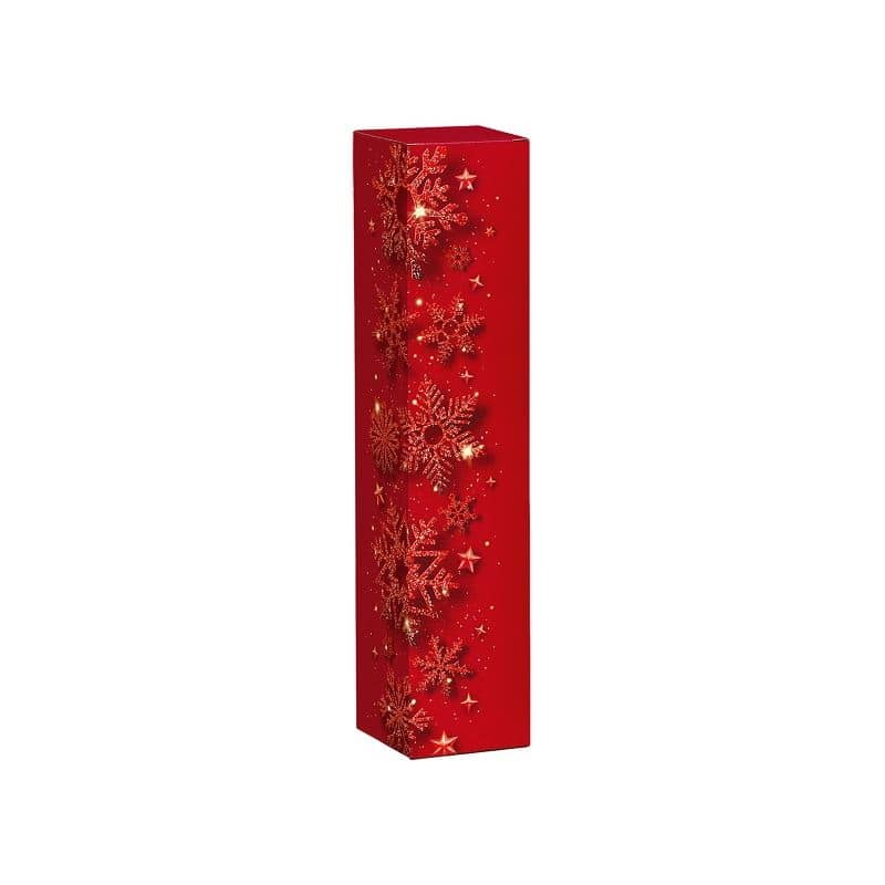 Geschenkdoos 'Glinsterende ijskristallen', vierkant, papier, rood