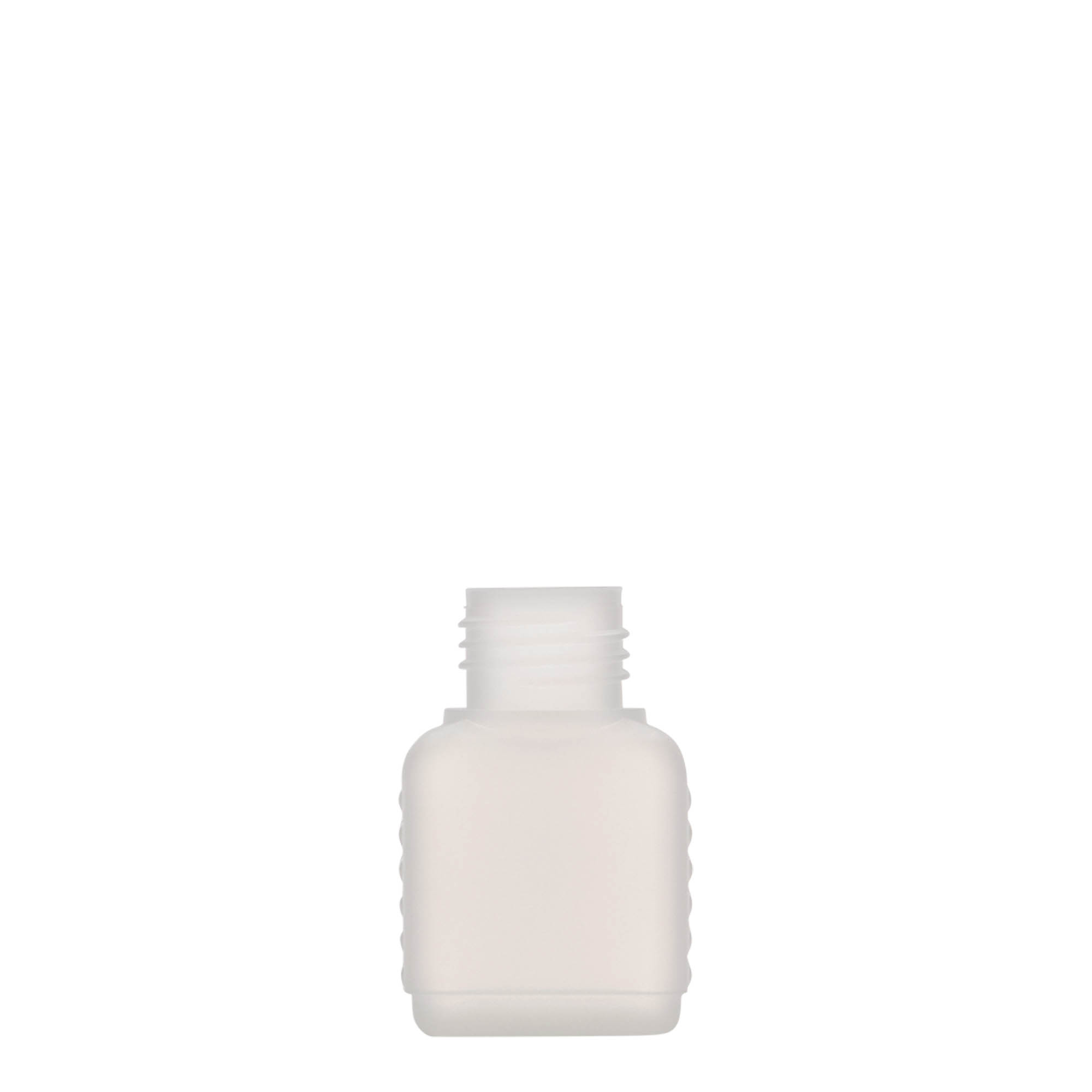 50 ml kanisterfles, rechthoekig, HDPE-kunststof, natuurlijk, opening: DIN 25 50 ml kanisterfles, rechthoekig, HDPE-kunststof, natuurlijk, opening: DIN 25