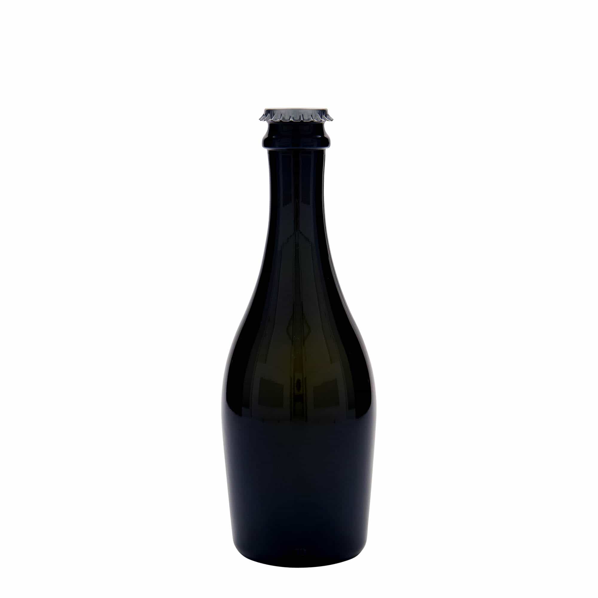 330 ml mousserende wijnfles 'Carmen', glas, antiekgroen, opening: kroonkurk
