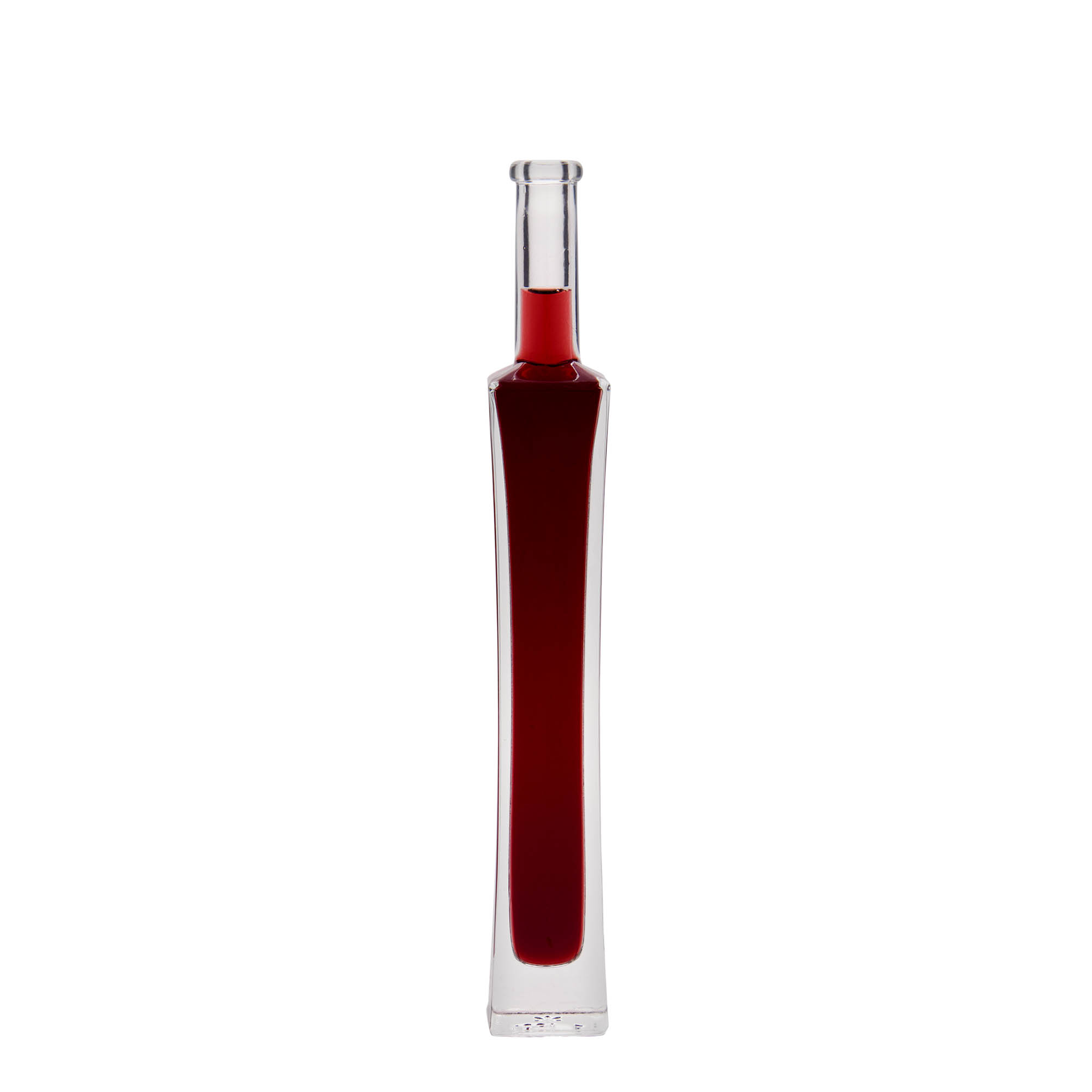 Glazen fles 'Koko', 100 ml, vierkant, monding: kurk