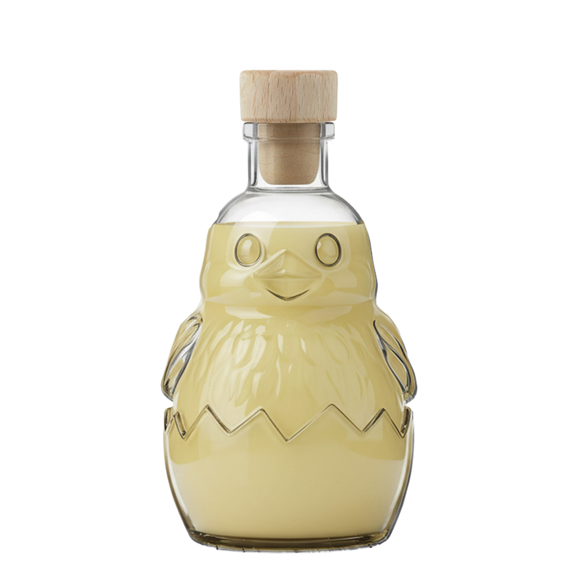 200 ml glazen fles 'Kuiken', hals: kurk 200 ml glazen fles 'Kuiken', hals: kurk
