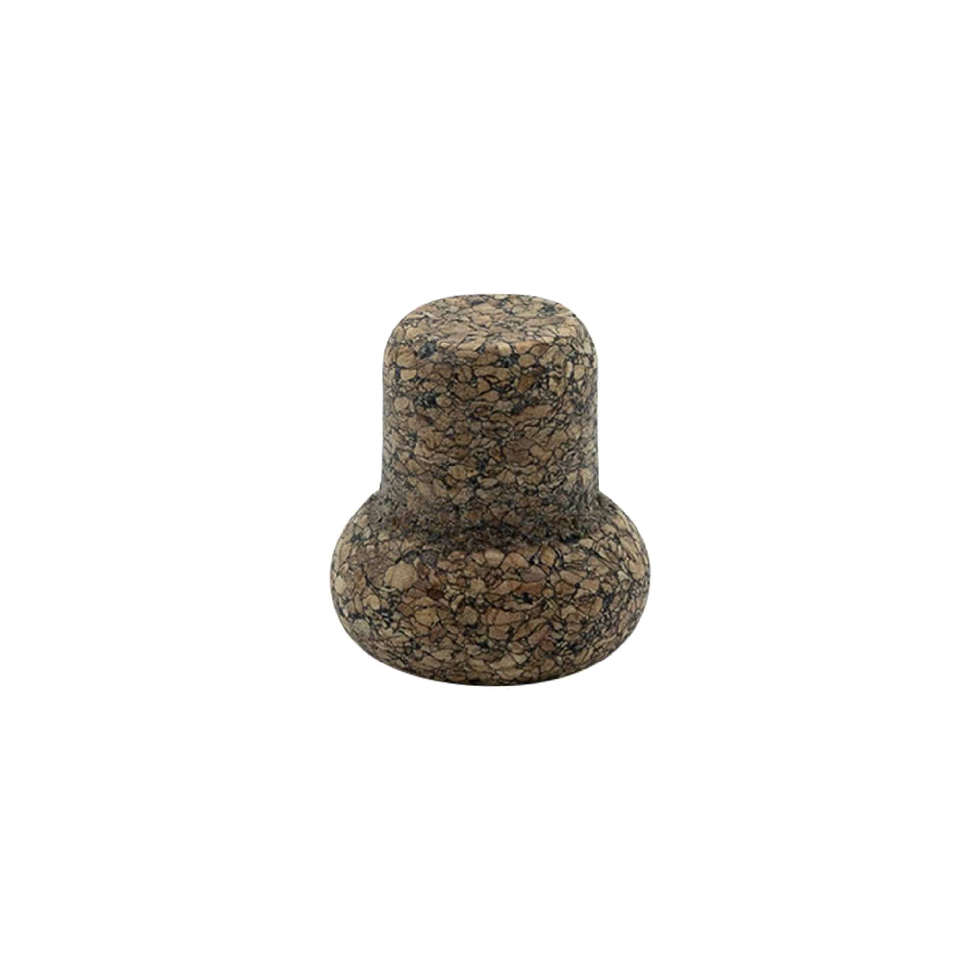 Handgreepkurk 'Barrel' 22,5 mm, Corkcoal, voor mondstuk: kurk