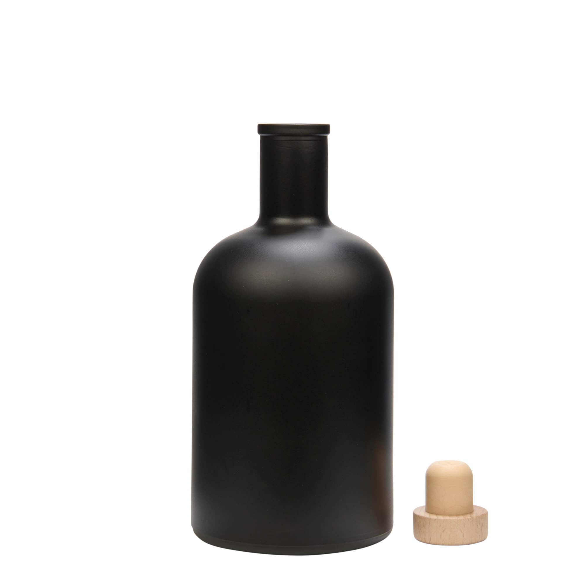 700 ml glazen fles 'Gerardino', zwart, opening: kurk