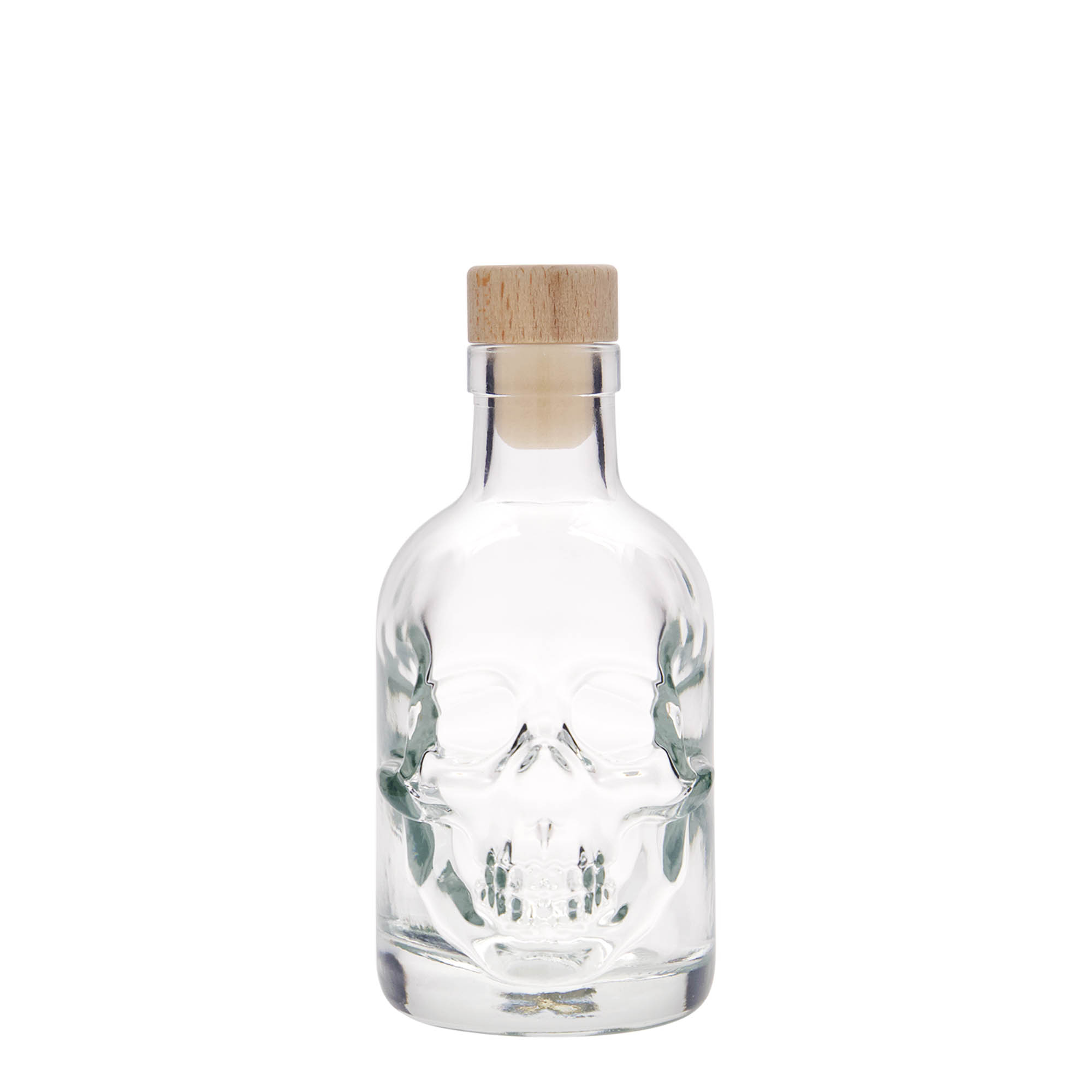 200 ml glazen fles 'Doodskop', opening: kurk