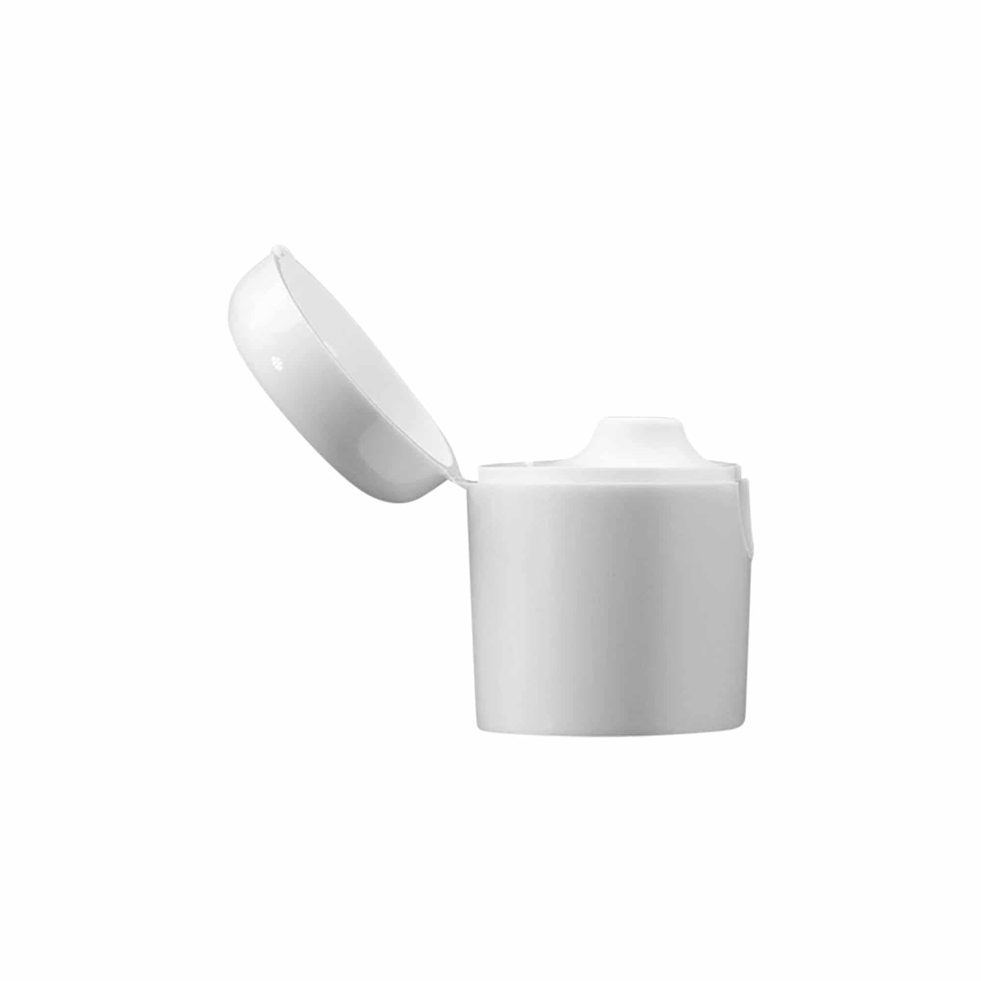 Schroefdeksel met klapscharnier voor 'Indy', kunststof, wit