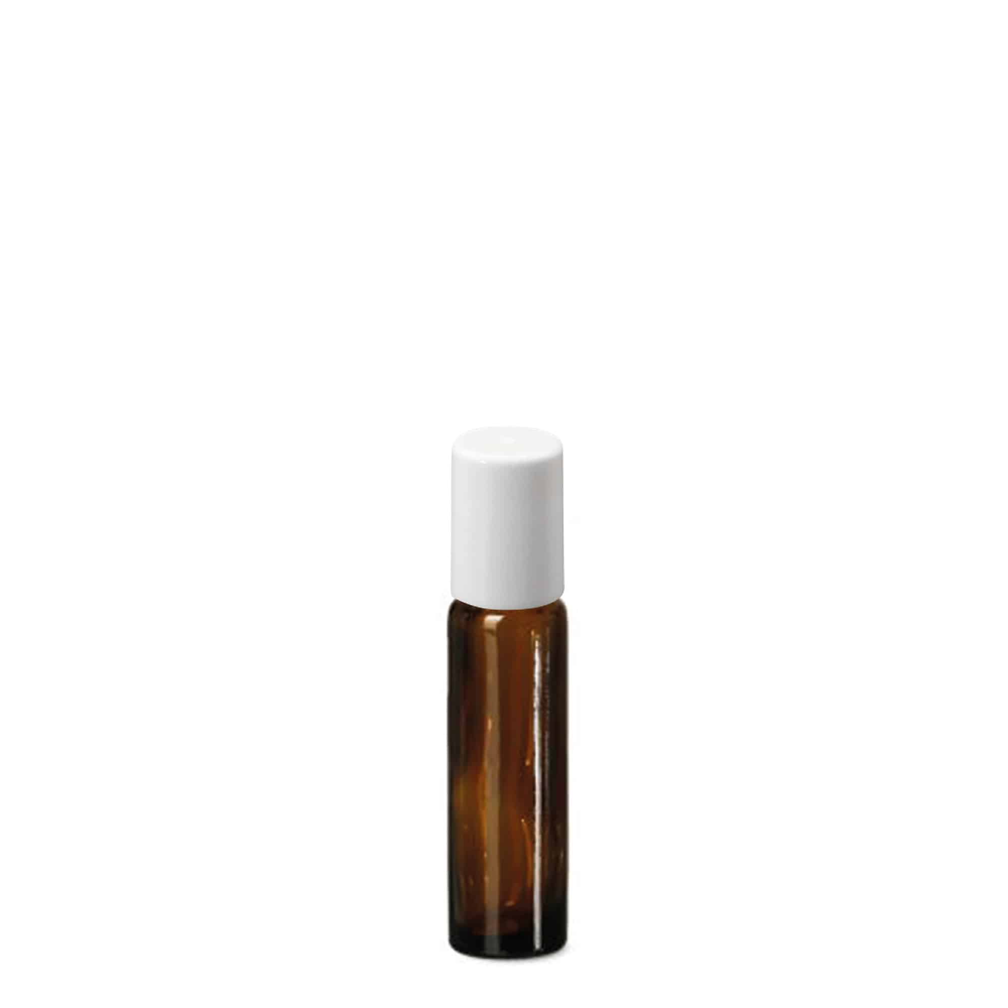 10 ml roll-onflesje, glas, bruin, opening: schroefdop