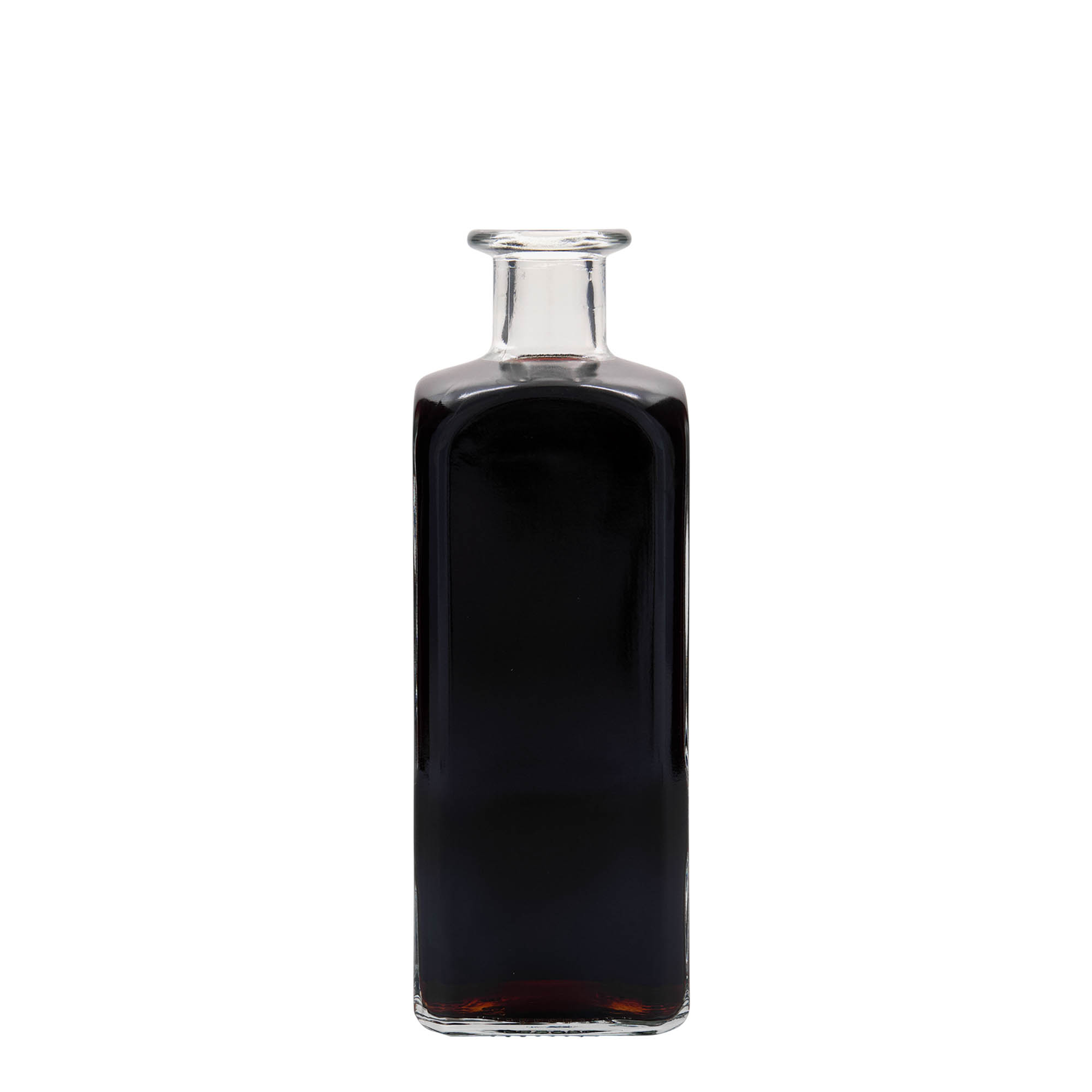 500 ml glazen fles Apotheker Carré, vierkant, opening: kurk