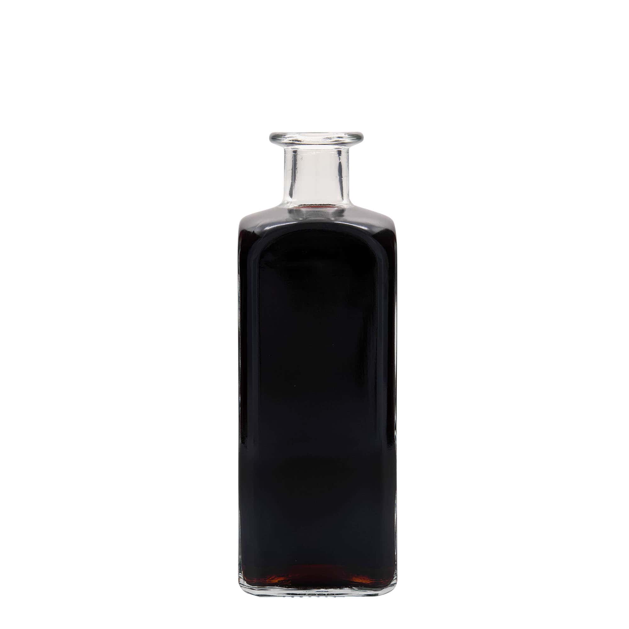500 ml glazen fles Apotheker Carré, vierkant, opening: kurk