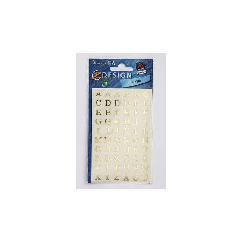 Zweckform Sticker 'Alphabet', rechthoekig, kunststof, goud