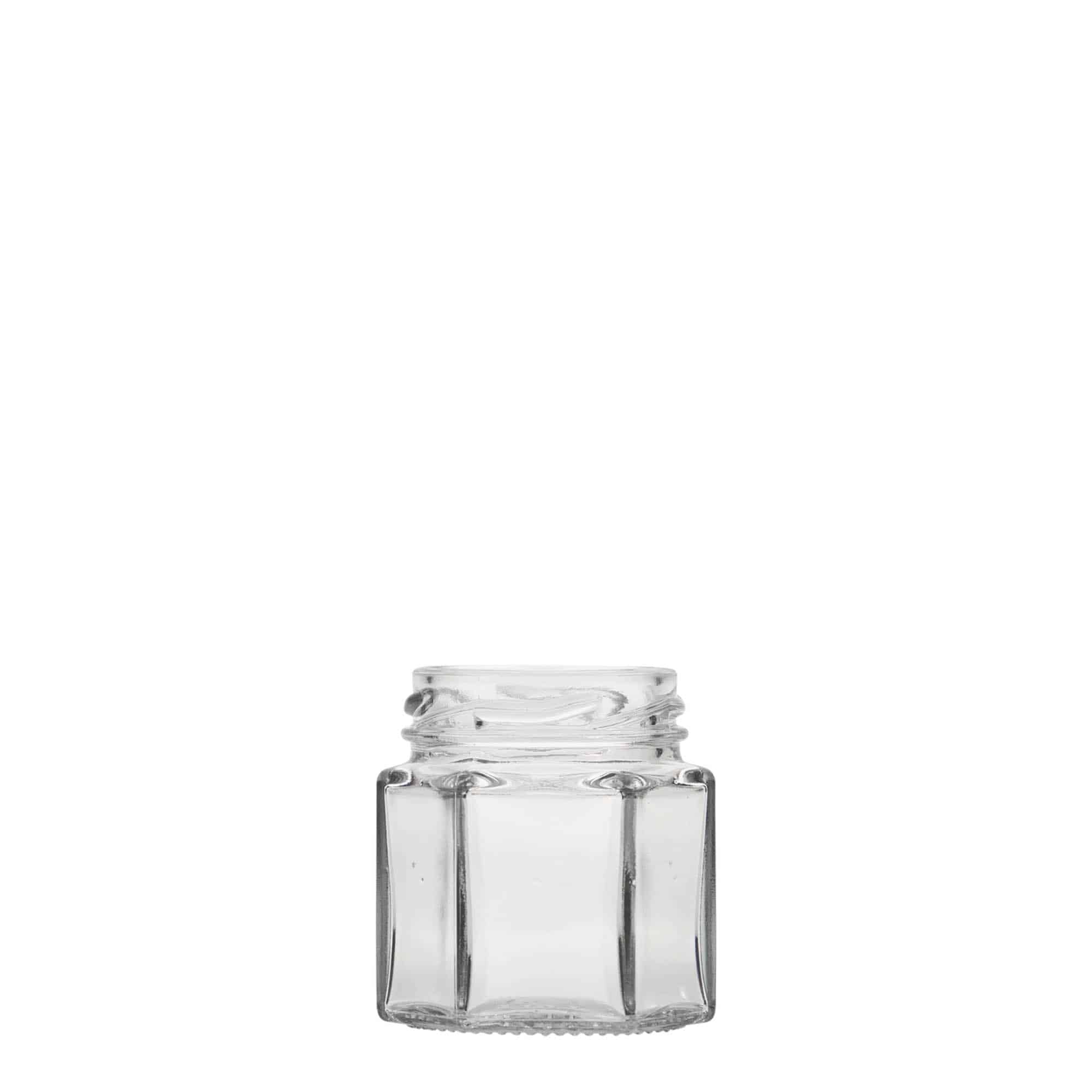Hexagonale pot, 47 ml, monding: twist-off (TO 43) Hexagonale pot, 47 ml, monding: twist-off (TO 43)