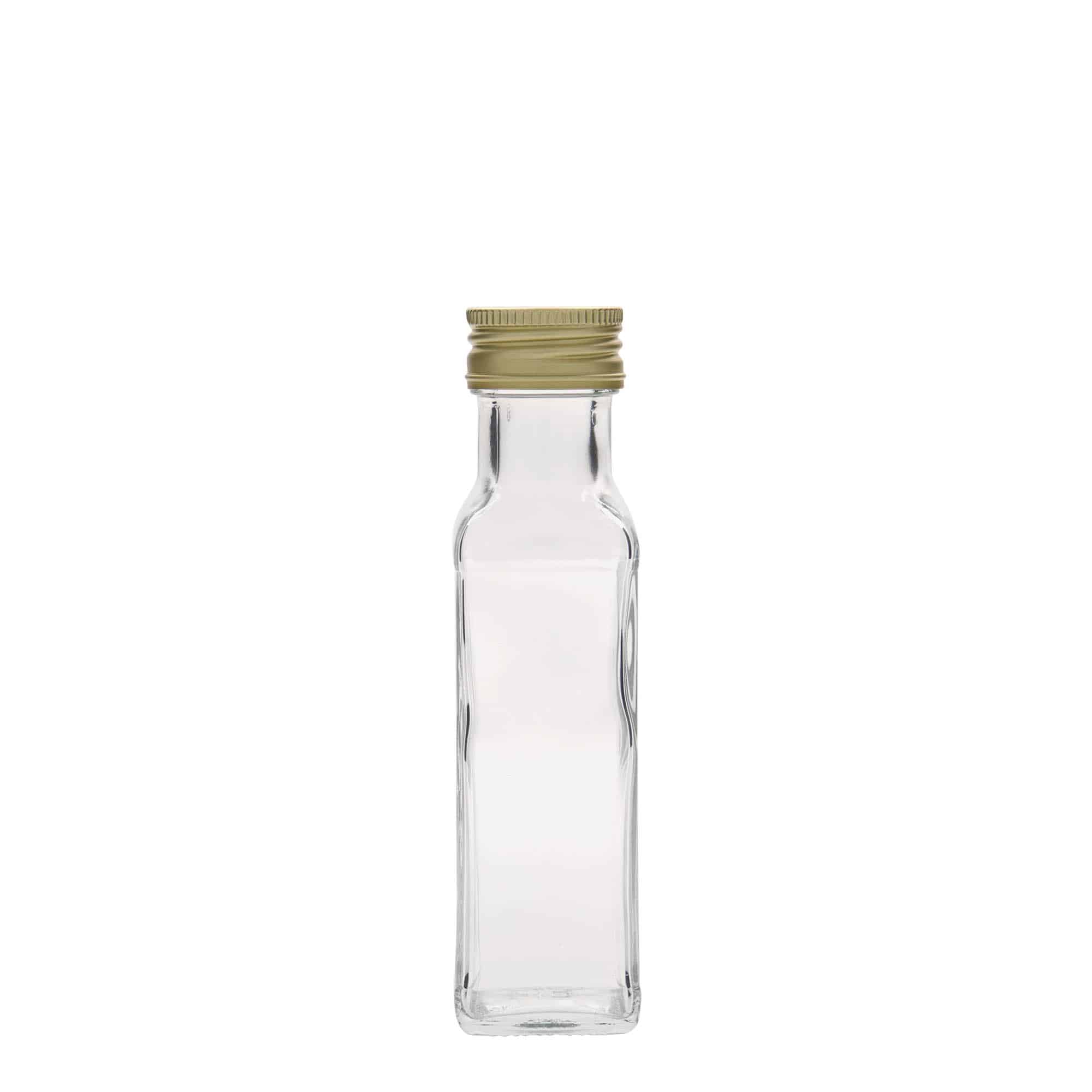100 ml glazen fles 'Marasca', vierkant, monding: PP 31,5