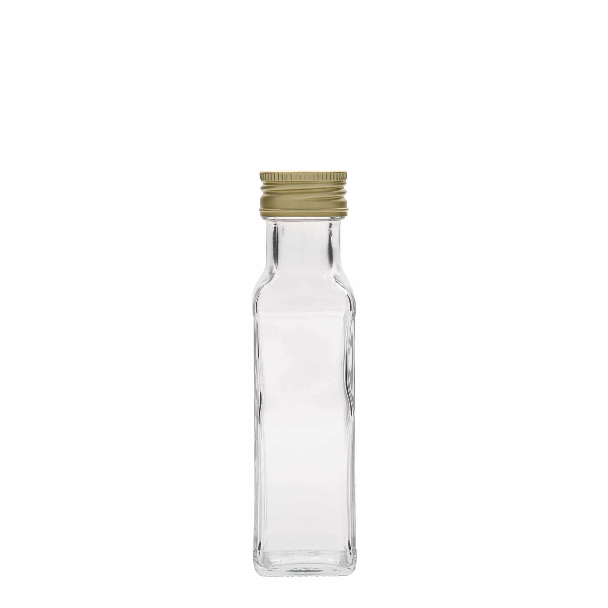 100 ml glazen fles 'Marasca', vierkant, monding: PP 31,5