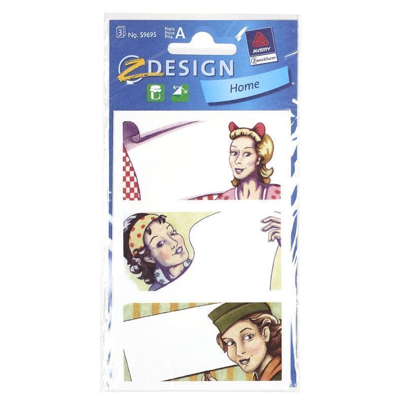 Zweckform Etiketten 'Pop Art', rechthoekig, papier, meerkleurig