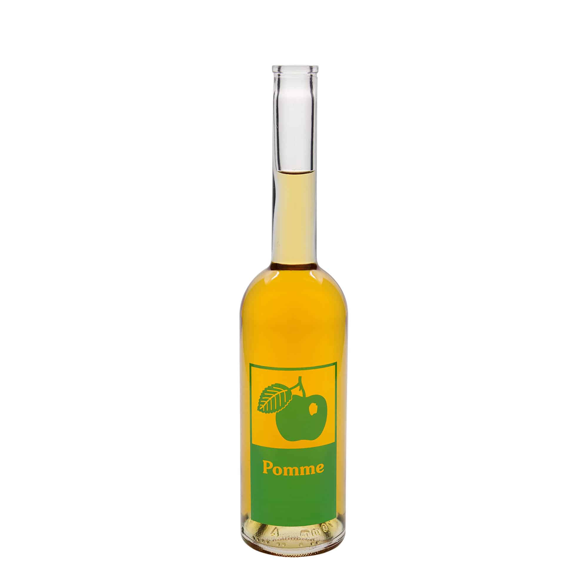 500 ml glazen fles 'Opera', motief: appel, hals: kurk 500 ml glazen fles 'Opera', motief: appel, hals: kurk