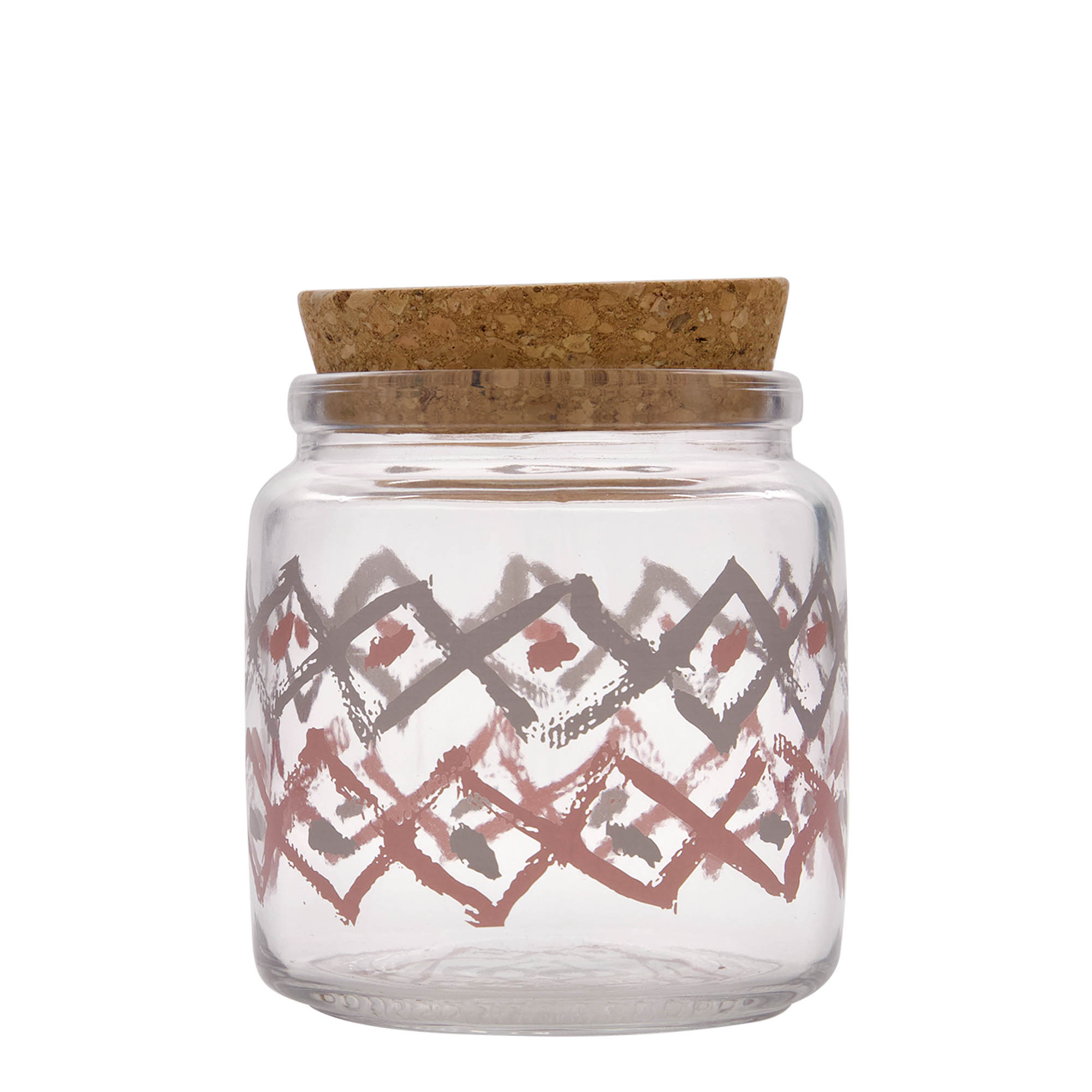 750 ml kurkglas 'Giara', motief: Manolibera rosa, monding: kurk 750 ml kurkglas 'Giara', motief: Manolibera rosa, monding: kurk