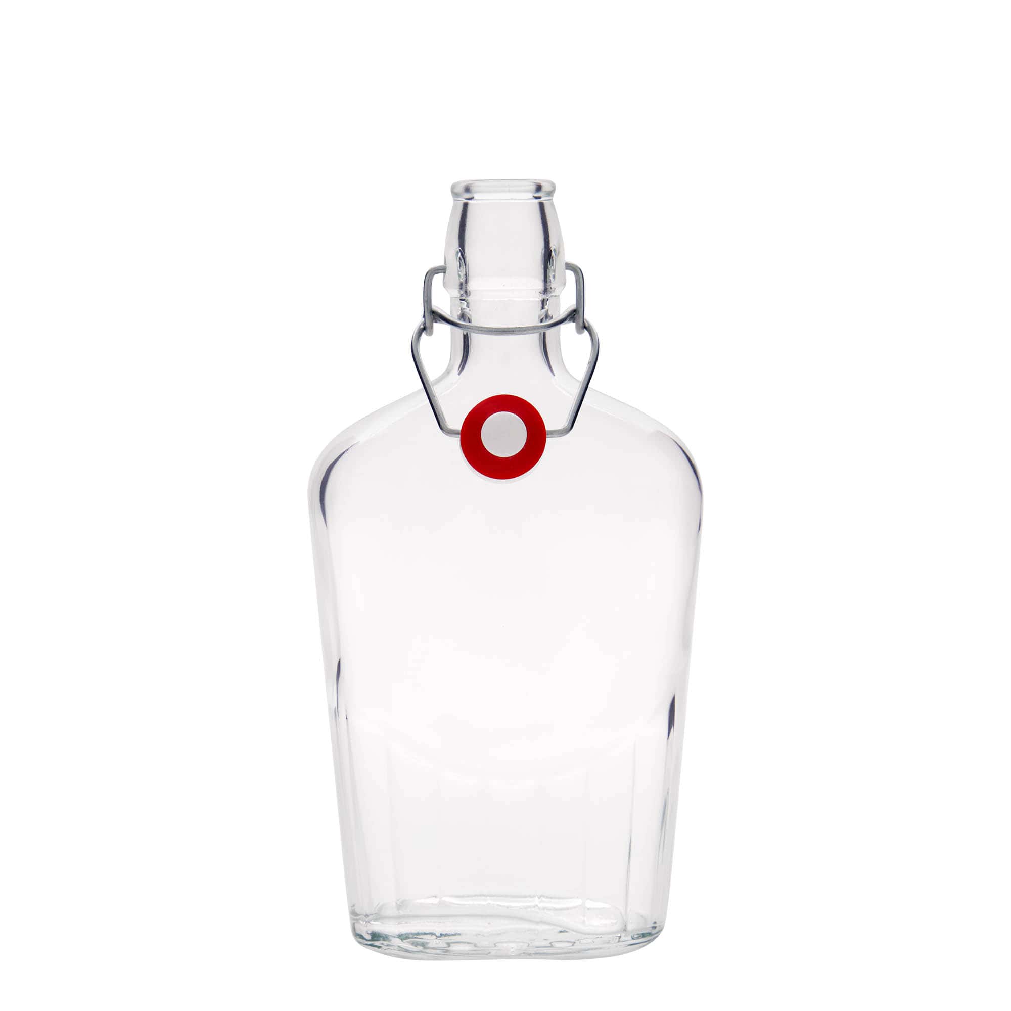 Glazen fles 'Fiaschetta', 500 ml, ovaal, monding: beugelsluiting