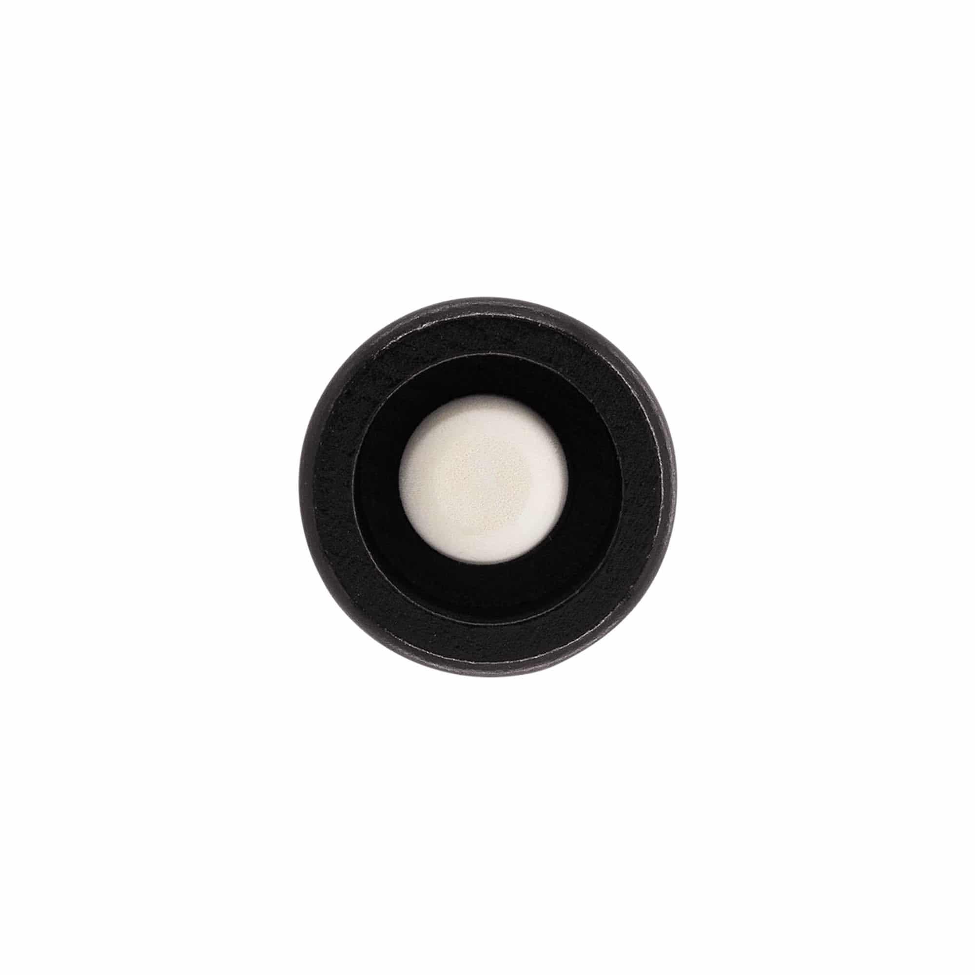 Handkurk 19 mm "Meloen", hout/PE, zwart, voor monding: kurk